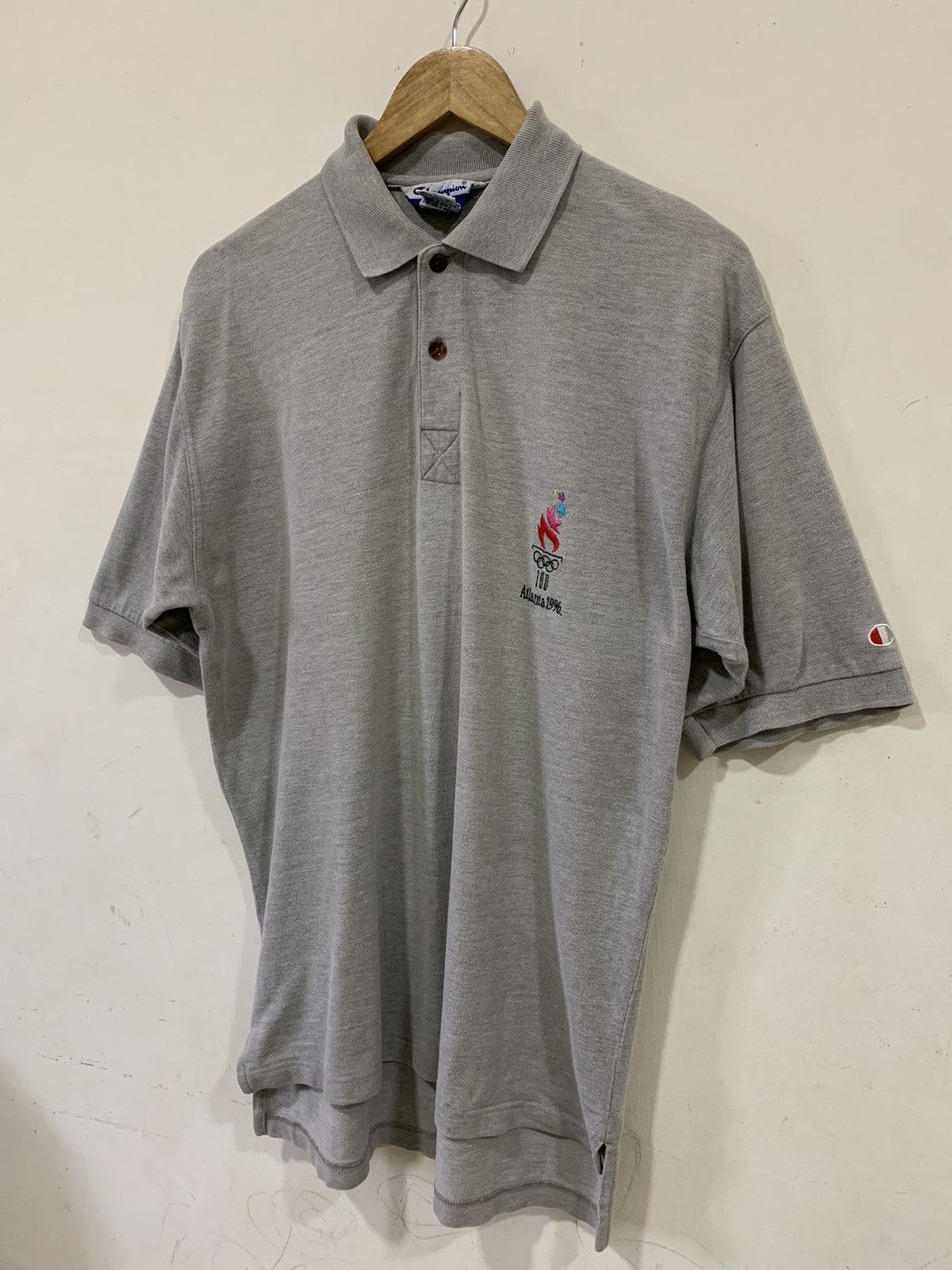 Champion Vintage 90s Atlanta Olympics Champion Grey Polo Size US M / EU 48-50 / 2 - 4 Thumbnail