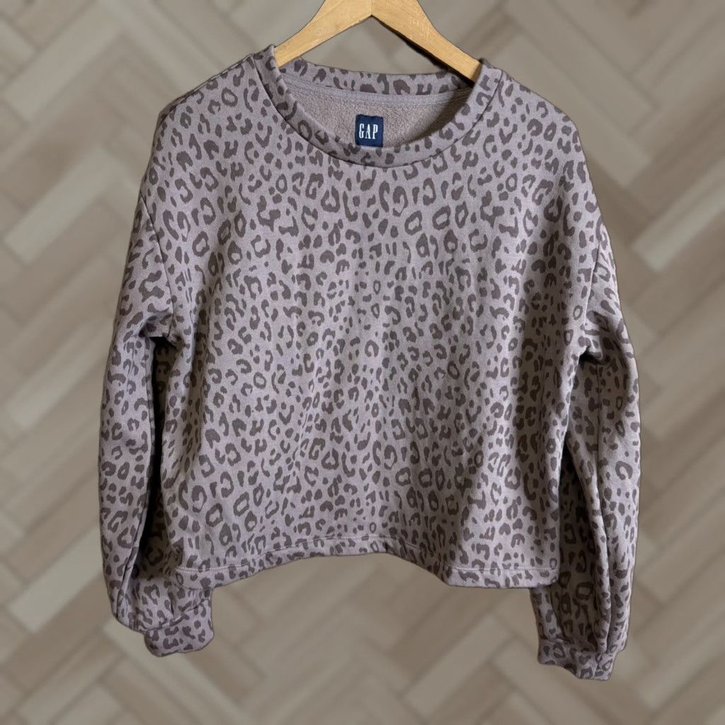 Gap GAP Women's Sweater Cheetah Print Crew Neck Sweatshirt Small Size S / US 4 / IT 40 - 1 Thumbnail