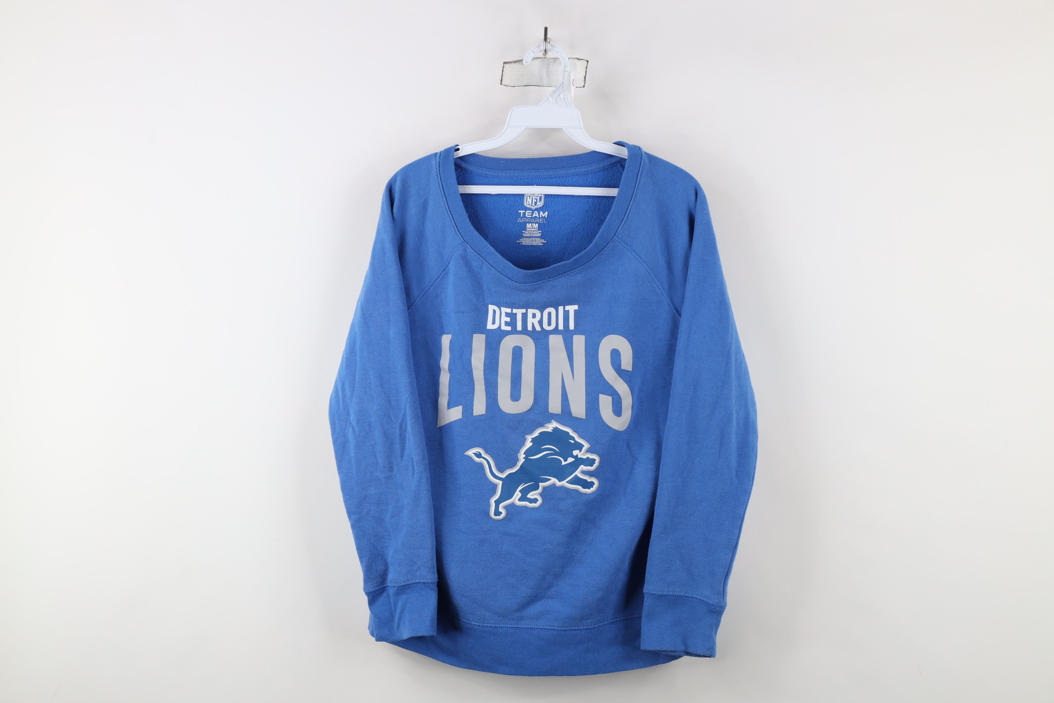 Vintage Y2K NFL Detroit Lions Football Crewneck Sweatshirt Blue Size M / US 6-8 / IT 42-44 - 1 Thumbnail