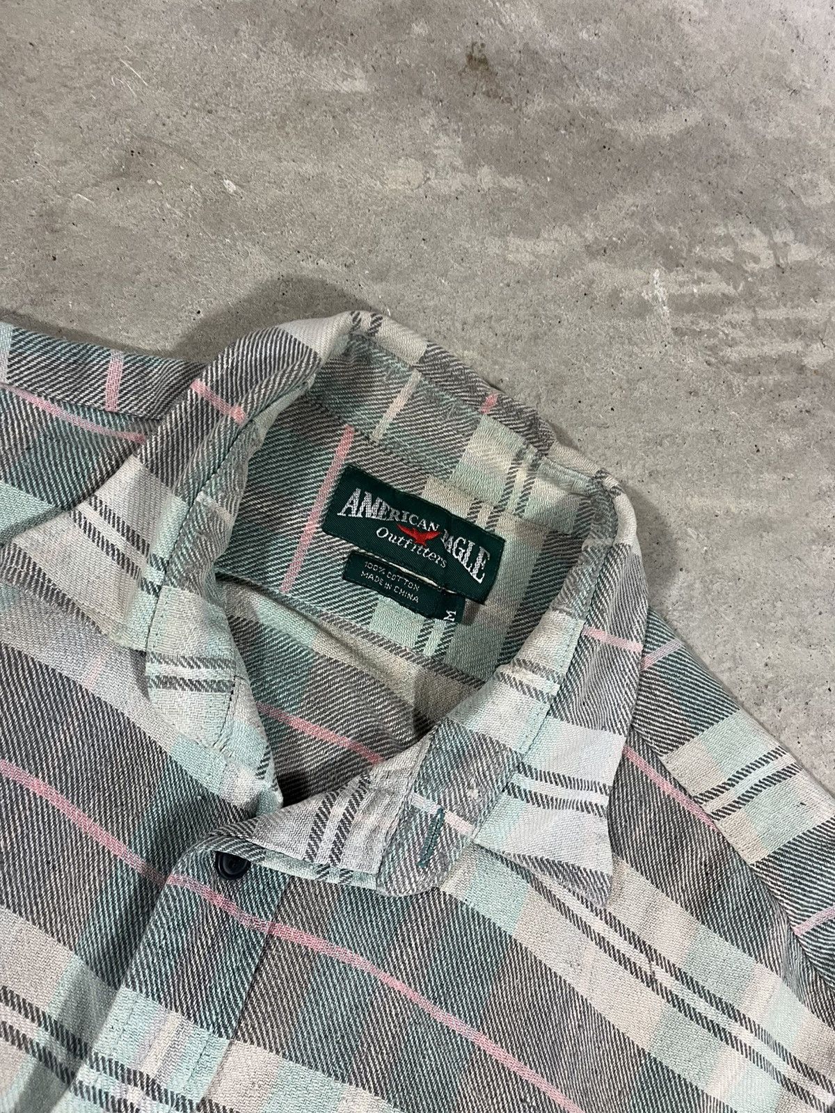 Vintage Vintage Woven Cotton Flannel Shirt Distressed Faded Gray Size US M / EU 48-50 / 2 - 7 Thumbnail