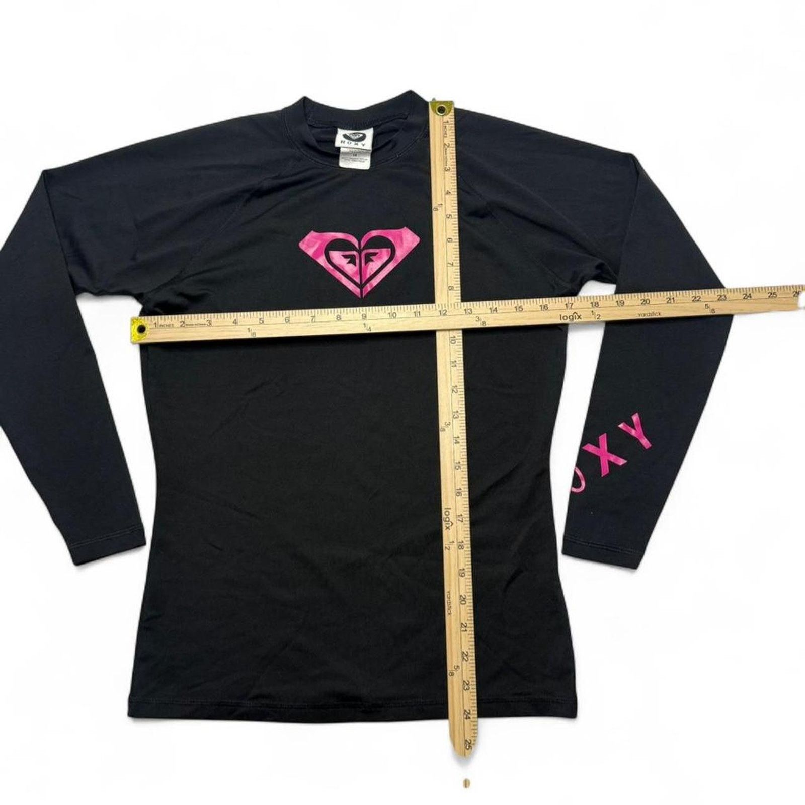 Other Roxy Pink + Black 2000s Beach Y2K Long Sleeve Top Size Small Size S / US 4 / IT 40 - 4 Thumbnail