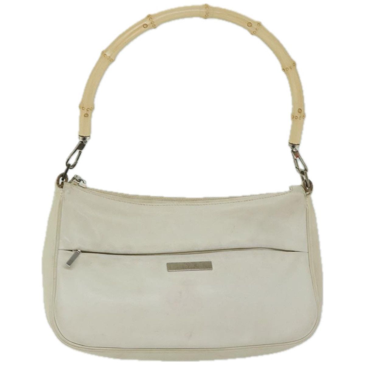 Gucci Bamboo White Leather Handbag (Pre-Owned) Size ONE SIZE - 1 Thumbnail