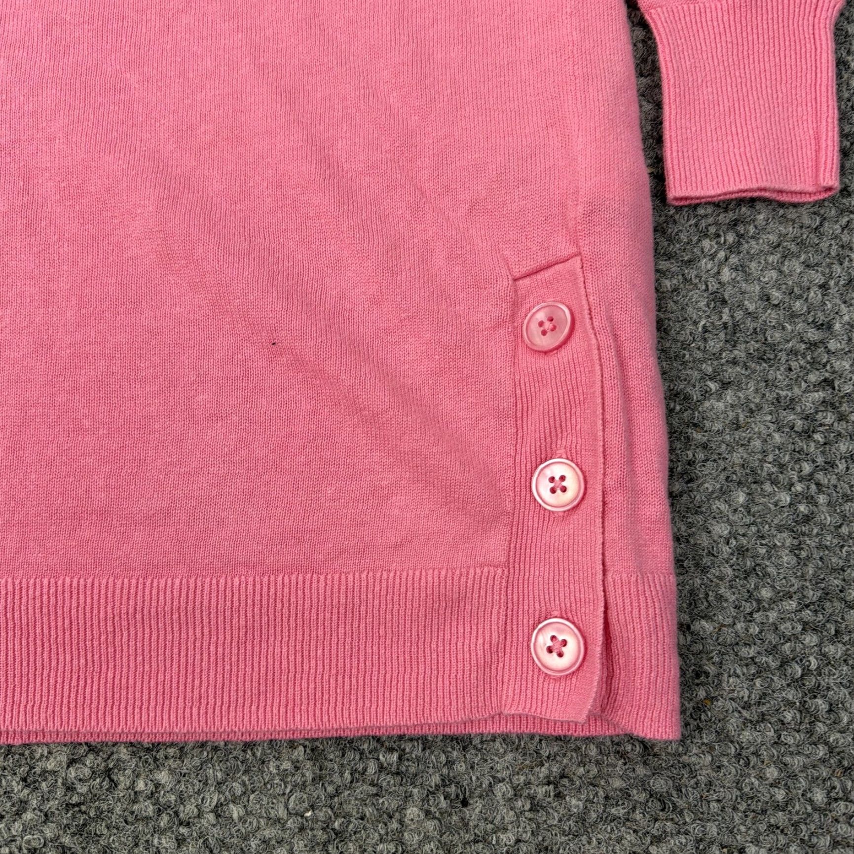 J.Crew J Crew Tunic Sweater Womens XS Pink Linen V Neck Long Sleeve Button Hem Size XS / US 0-2 / IT 36-38 - 3 Thumbnail