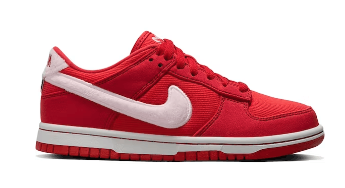 image of Nike Dunk Low Valentine's Day (2024) (6Y Grade School) Shoes in Red Pink, Women's (Size 7.5)