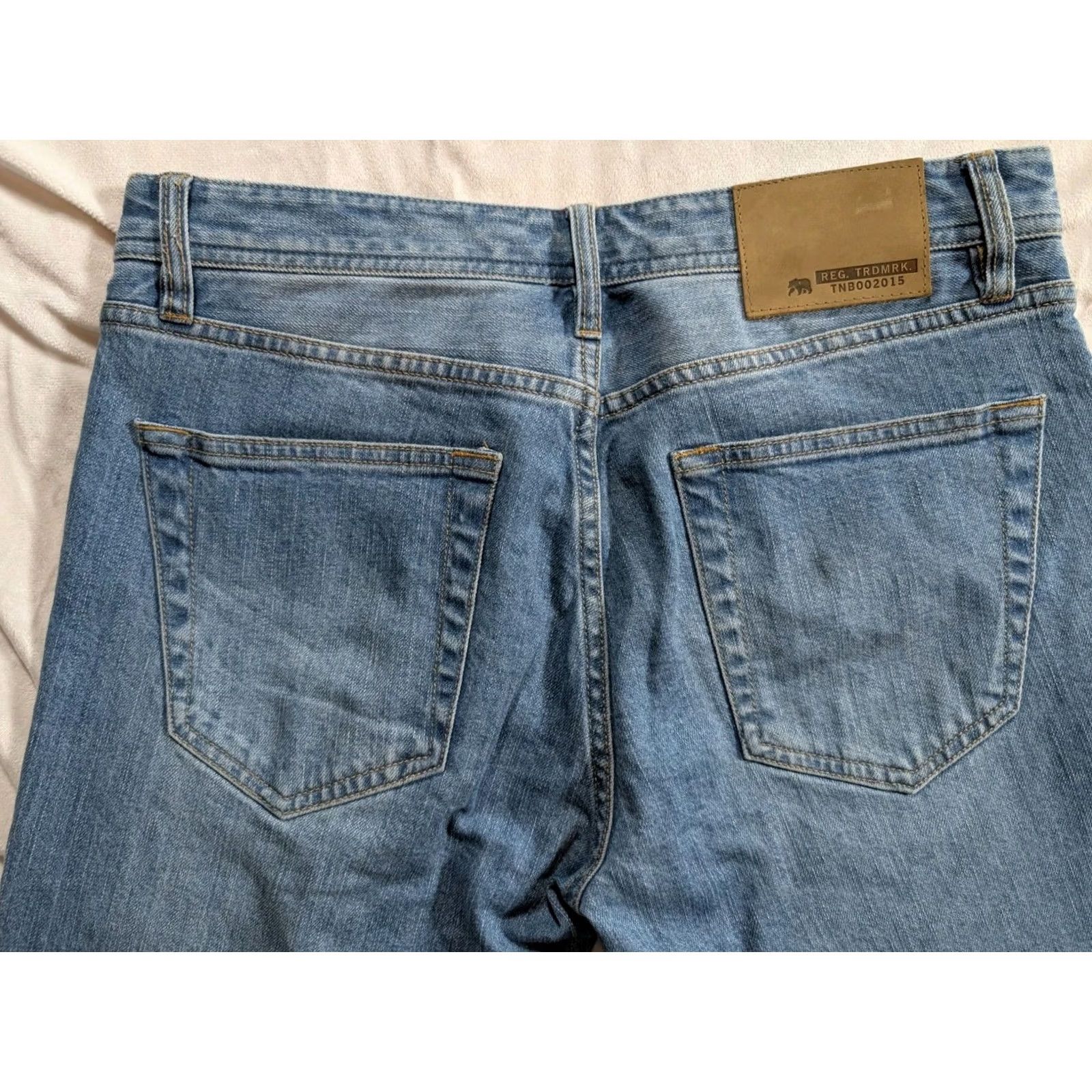 Vintage VINTAGE The Normal Brand Jeans Men 30x31 Slim Straight Light Wash Whisker Denim Blue 5-Pocket Mens Size US 30 / EU 46 - 7 Thumbnail
