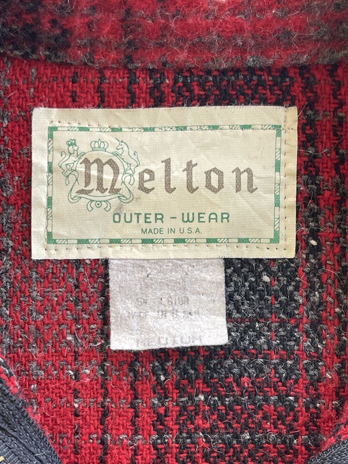Vintage 50s Melton Wool Buffalo Plaid Mackinaw Jacket Size US M / EU 48-50 / 2 - 9 Thumbnail