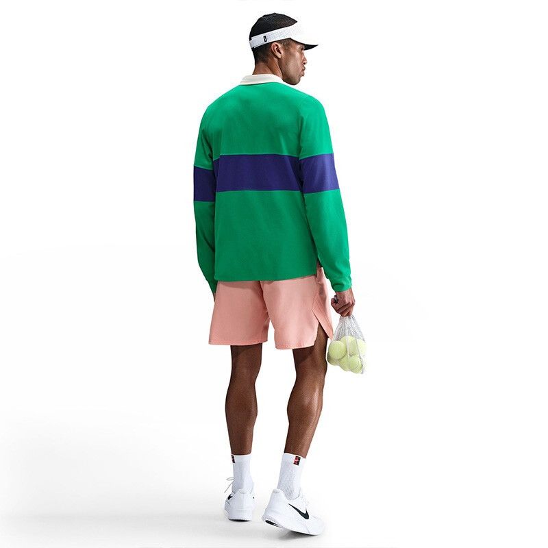 Nike Nike Court Advantage Slam Green Blue Long Sleeve Polo - Size US M / EU 48-50 / 2 - 4 Thumbnail