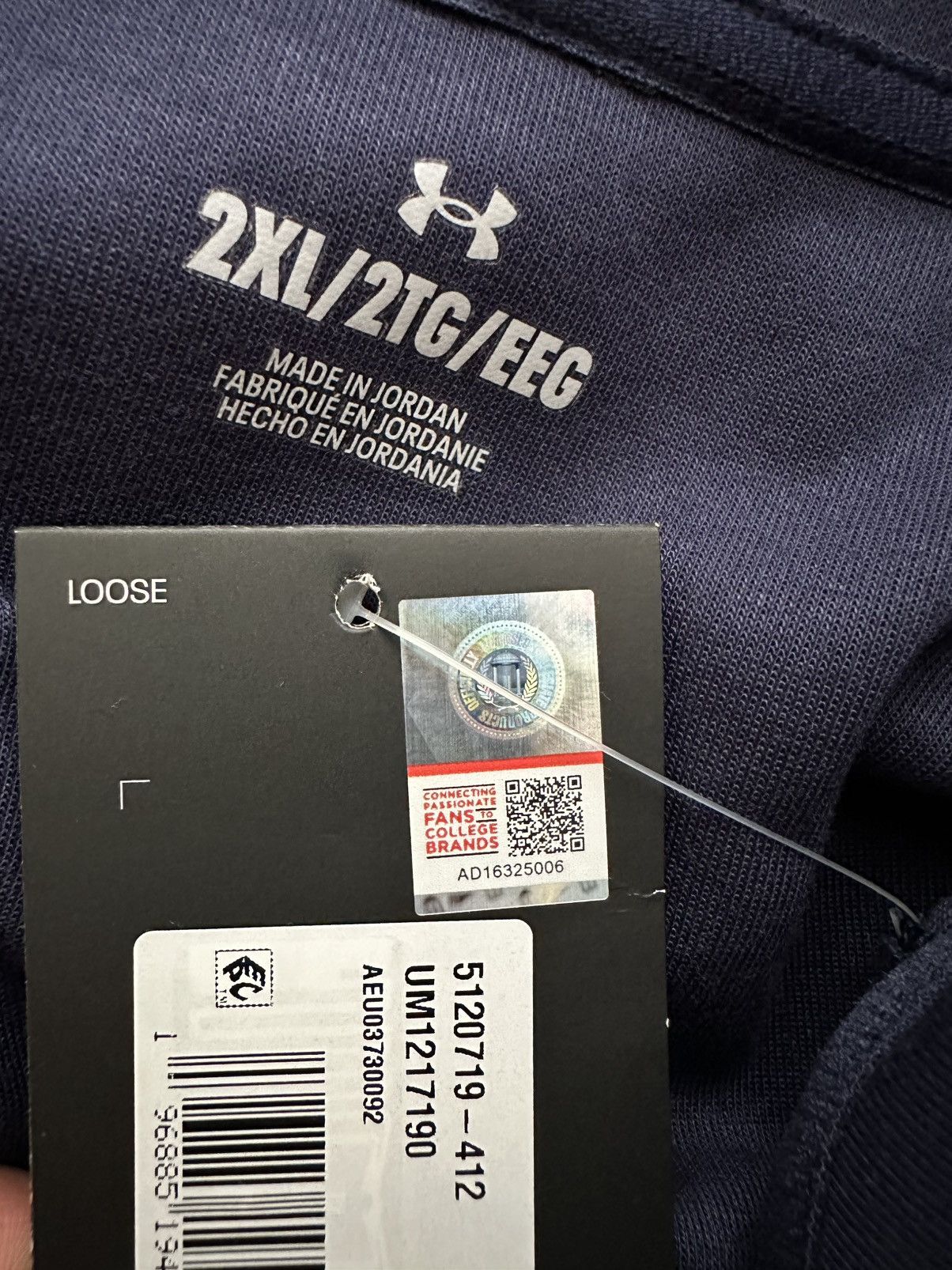 Under Armour Under Armour Navy Midshipmen Football Athletic Zip Jacket Size US XXL / EU 58 / 5 - 6 Thumbnail