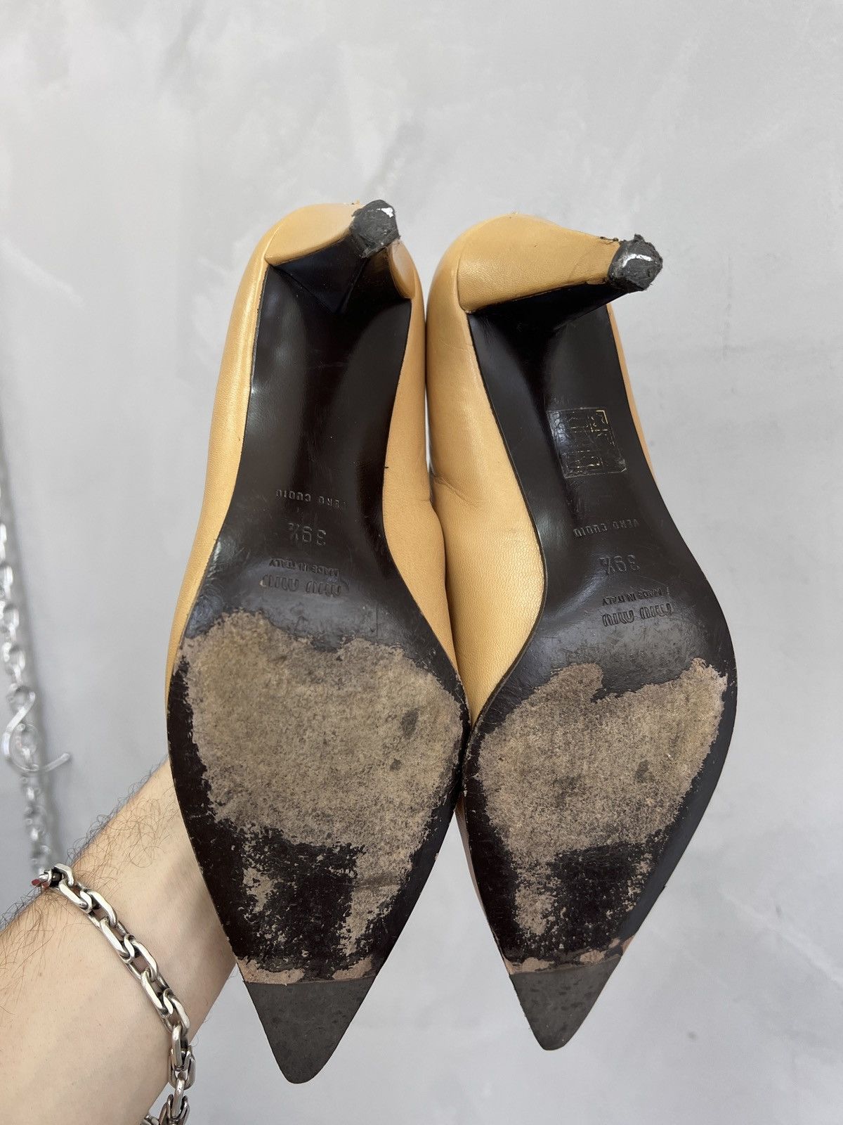 Designer × Miu Miu VINTAGE HYPE HEEL LEATHER MIU MIU SHOES LEATHER Size US 9.5 / IT 39.5 - 6 Thumbnail