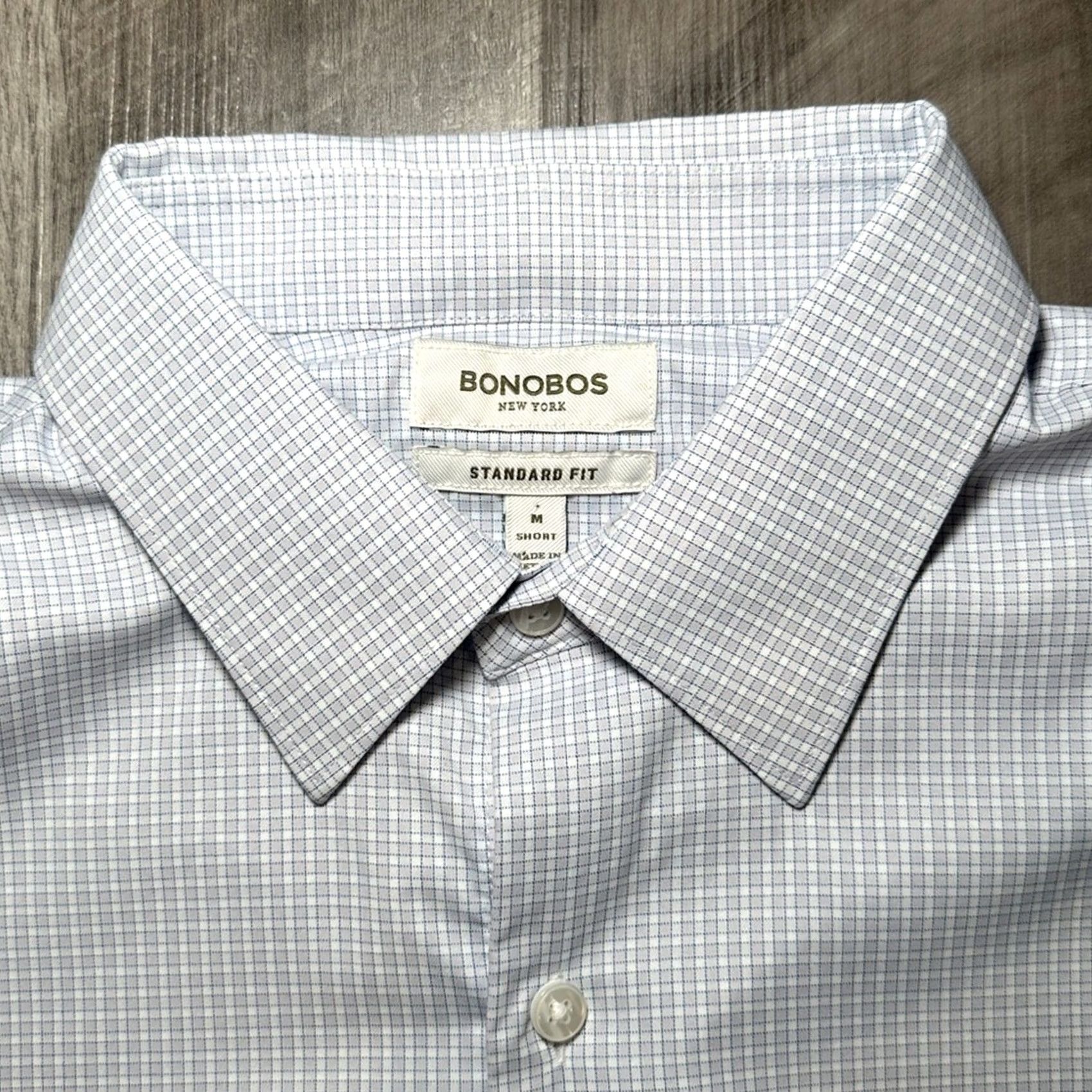 Bonobos Bonobos Tech Commuter Checkered Standard Long Sleeve Button Down - Medium Short - Purple Mens Shirt Size US M / EU 48-50 / 2 - 5 Thumbnail
