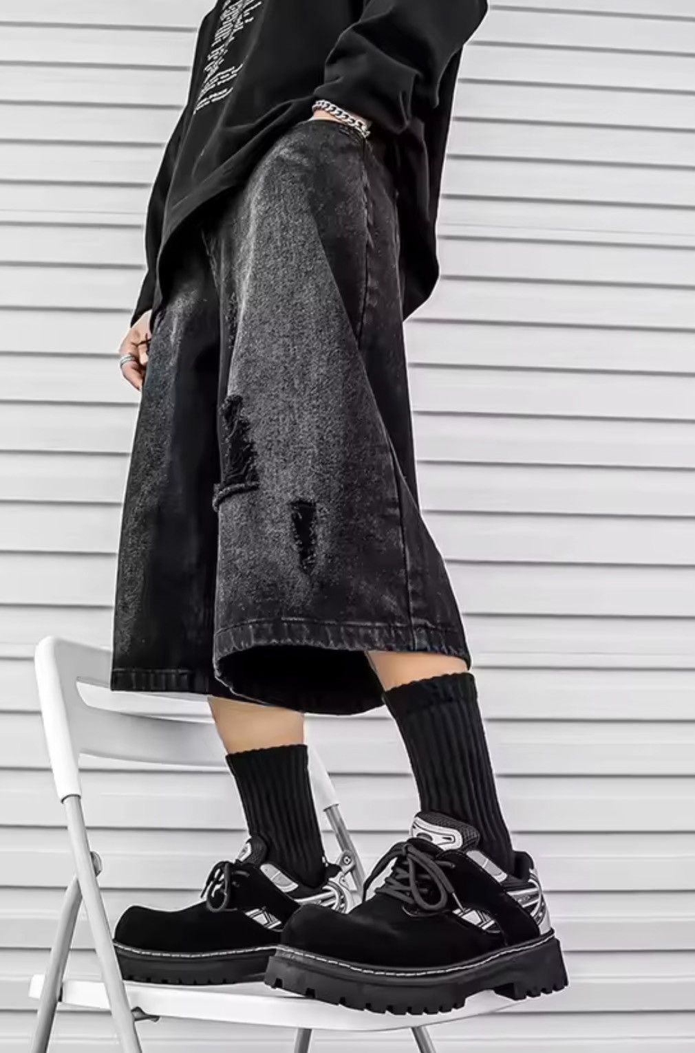 Japanese Brand Chunky Lug-Sole Low-Top Sneakers - PU Leather Size US 9.5 / EU 42-43 - 5 Thumbnail