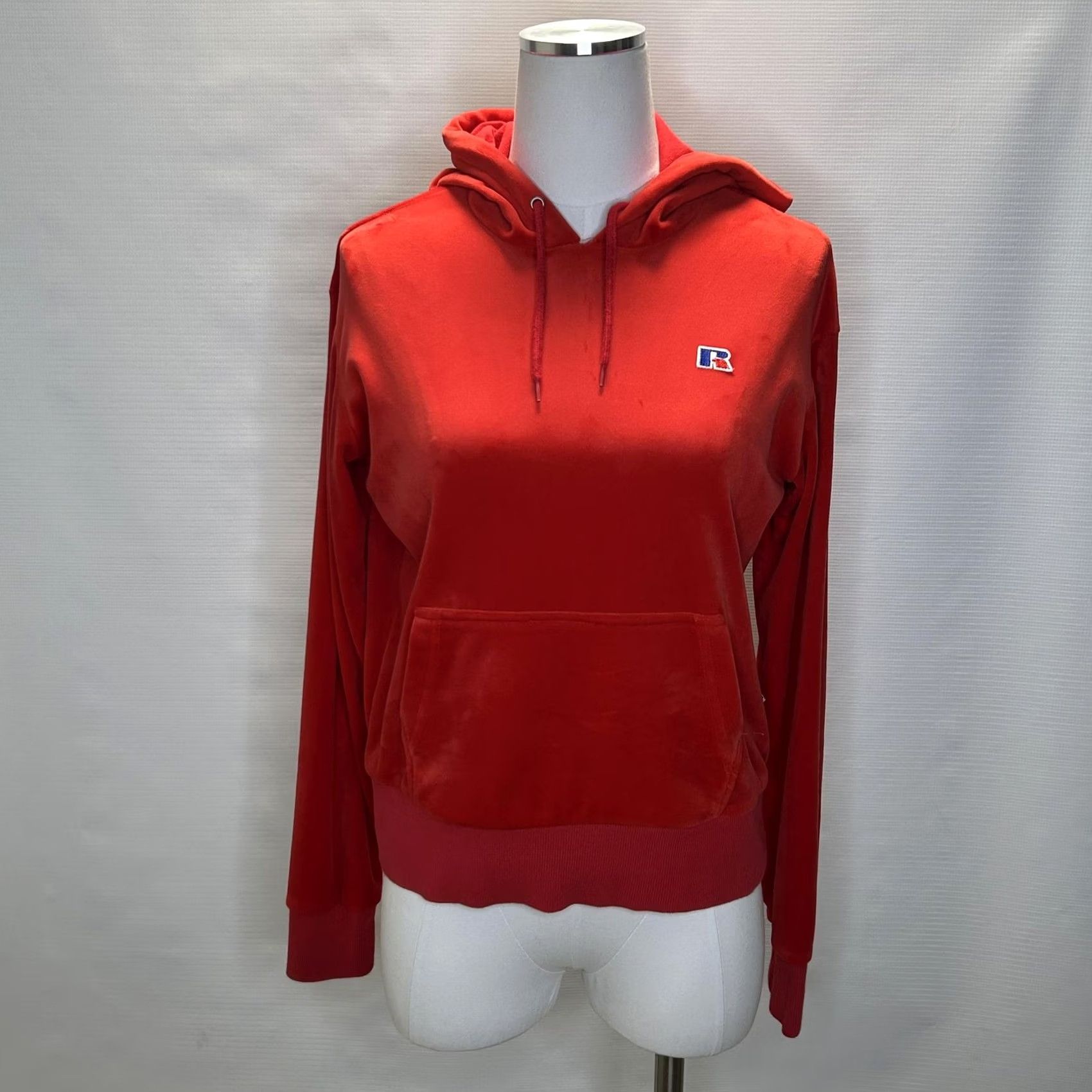 Russell Athletic VINTAGE? No. Russell Athletic Hoodie Womens XS Velour Pullover Kangaroo Pocket Extra Small Size XS / US 0-2 / IT 36-38 - 3 Thumbnail