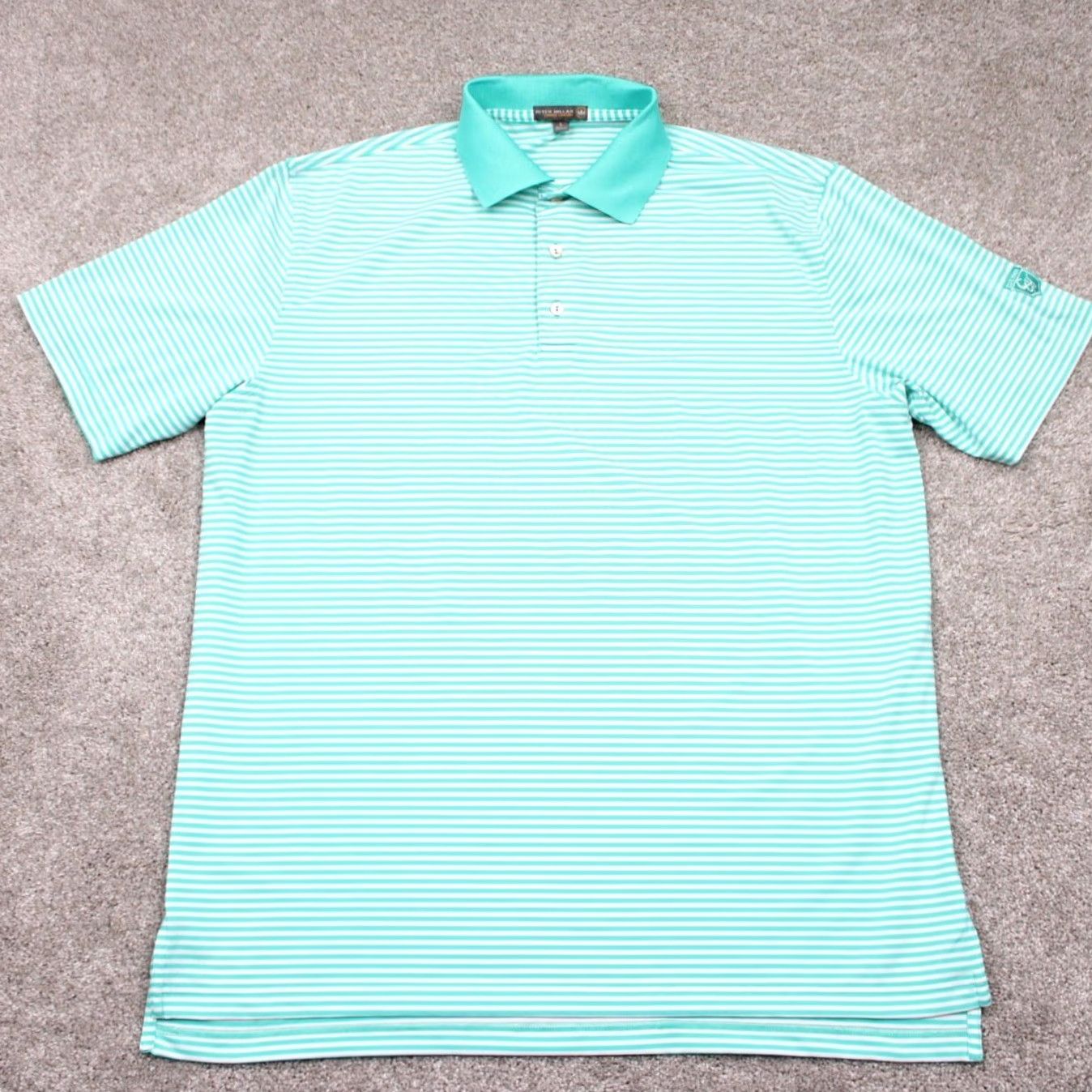 Peter Millar Peter Millar Summer Comfort Polo Shirt Mens Large Green Polyester Stretch S/S Golf Logo Left Sleeve Size US L / EU 52-54 / 3 - 2 Thumbnail