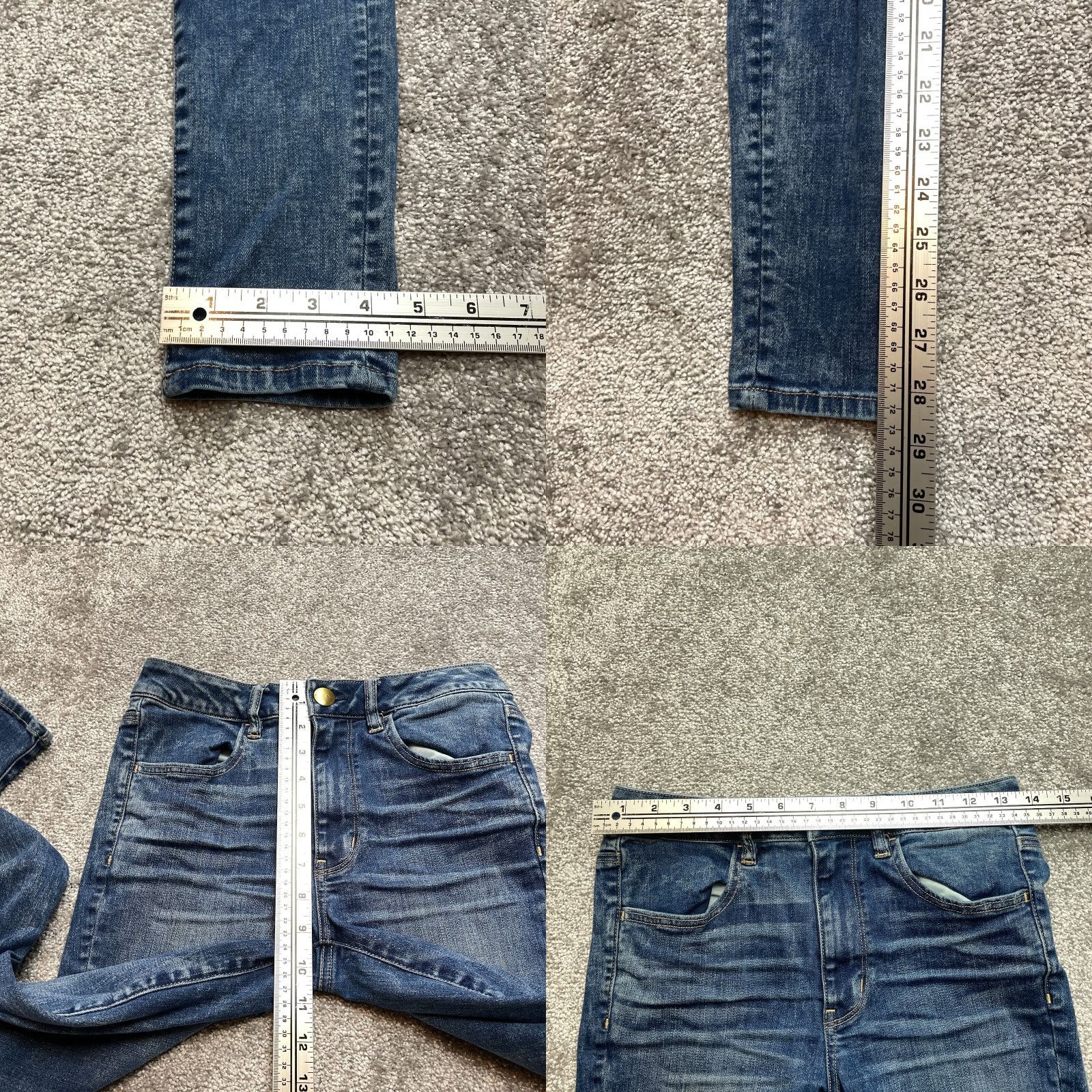 American Eagle Outfitters American Eagle Super Stretch Jeans Womens 6 Hi Rise Jegging Blue Denim 28x28.5 Size 28" / US 6 / IT 42 - 8 Thumbnail