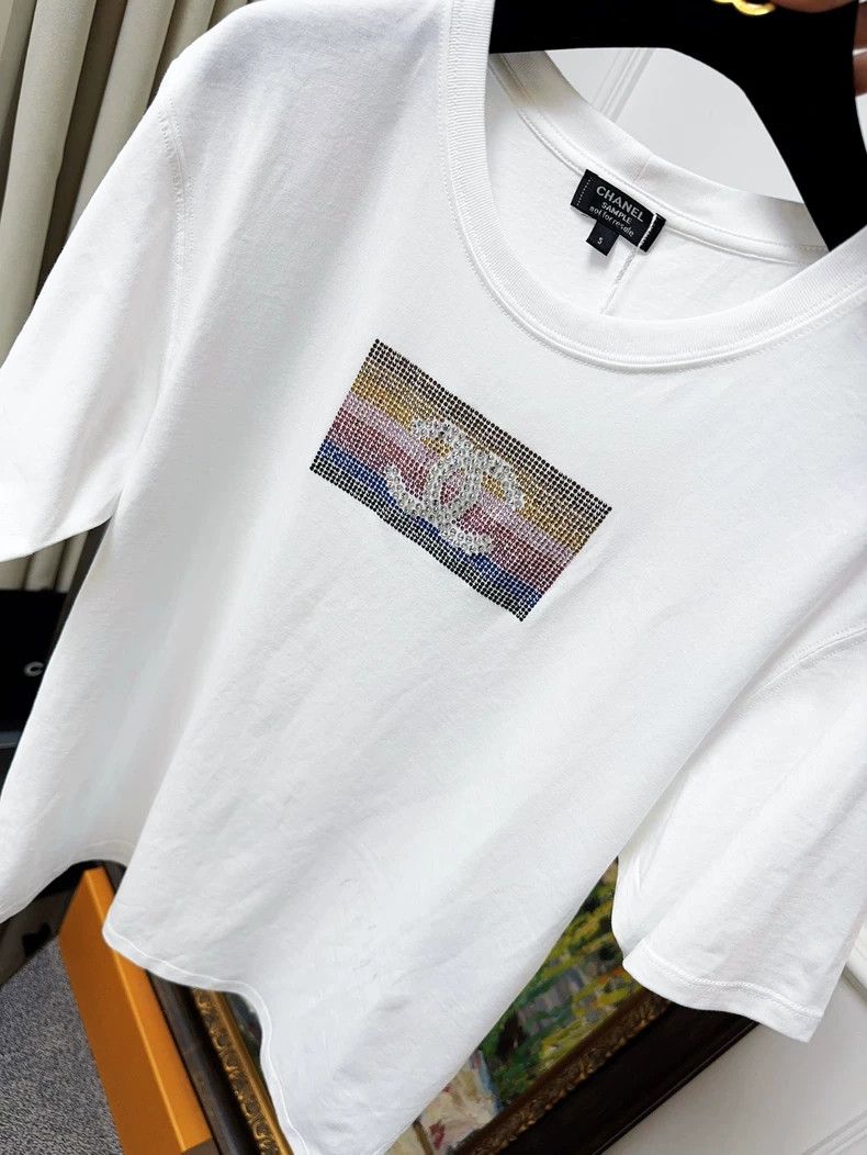 Chanel Chanel 24C vacation series white short-sleeved double C di Size S / US 4 / IT 40 - 9 Thumbnail