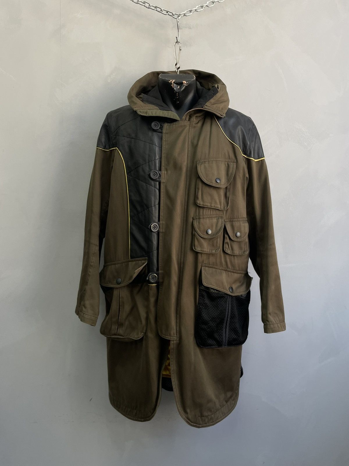 Issey Miyake Issey Miyake Green Multi-Pocket Long Coat Size M Size US M / EU 48-50 / 2 - 1 Thumbnail