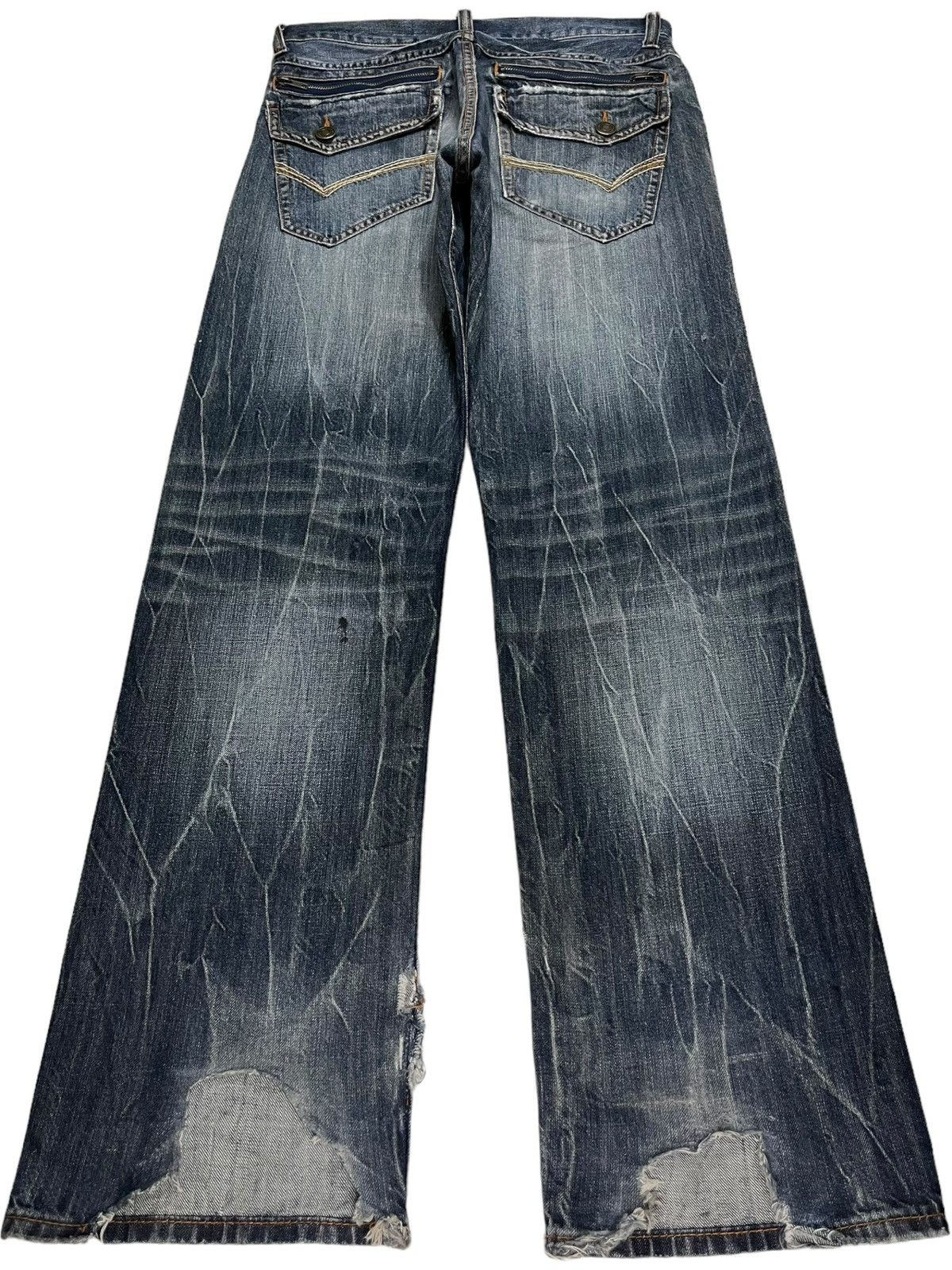 Japanese Brand Vintage Japanese Brand Distress Thunder Style Baggy Jeans Size US 32 / EU 48 - 2 Thumbnail