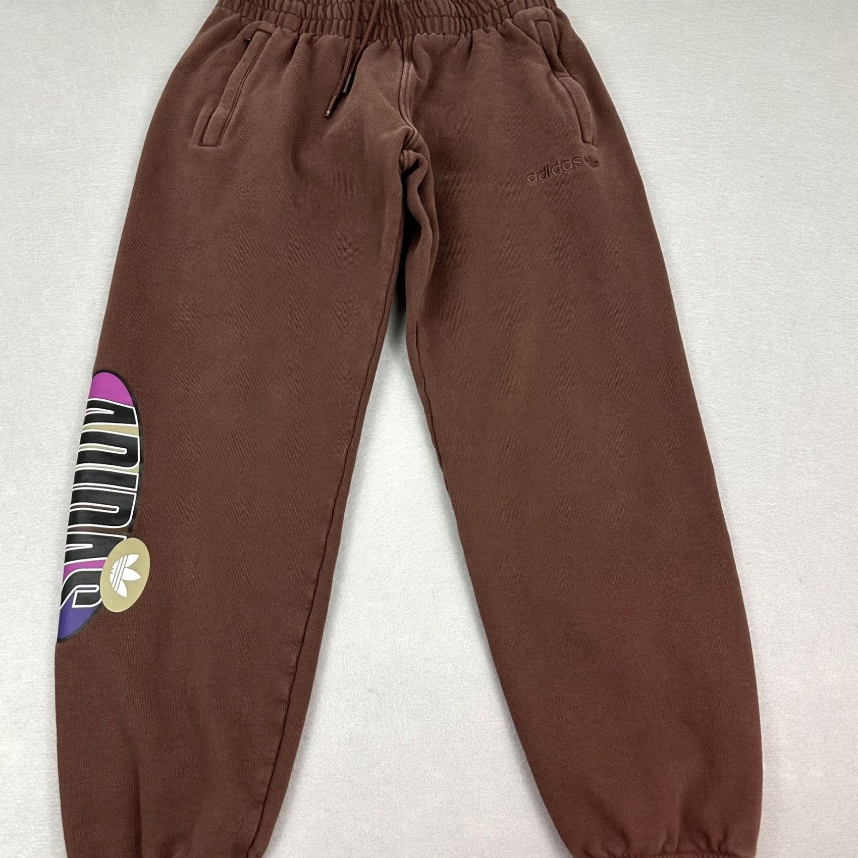 Adidas Adidas Pants Men Medium Brown Trefoil Area 33 Sweatpants Pockets M Regular Cotton Fleece Sweatpants Casual Sports Pockets Mens Size US 31 - 4 Thumbnail