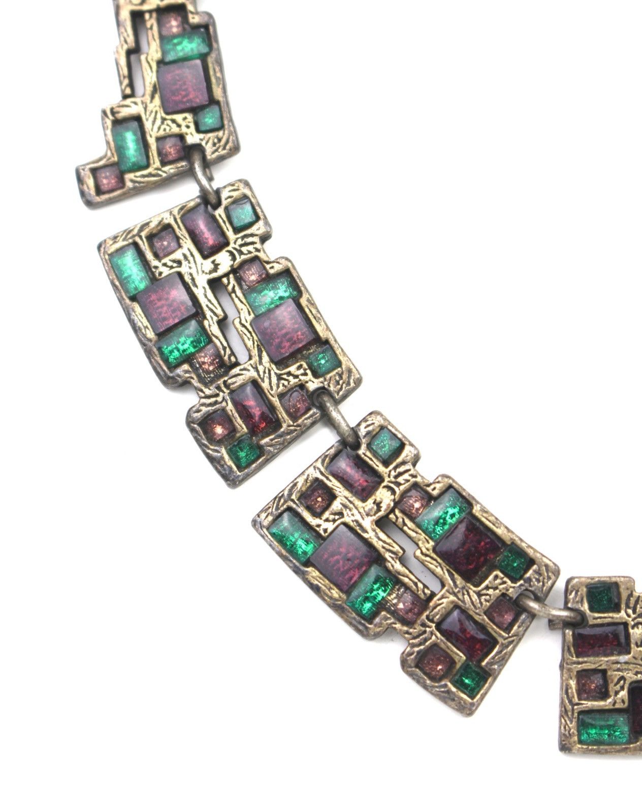 Vintage 1980S MIRACLE BRITAIN ART DECO ENAMEL NECKLACE Size ONE SIZE - 4 Thumbnail