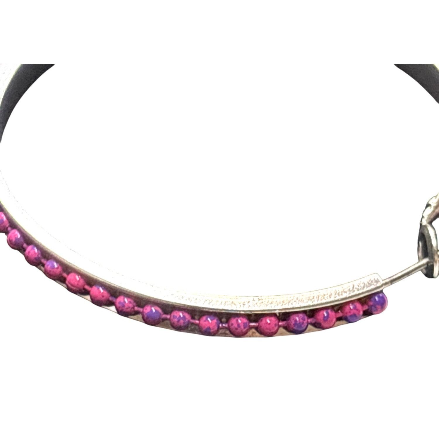 Steve Madden Steve Madden Silver-tone Hoop Earrings With Pink Beaded Det Size ONE SIZE - 4 Thumbnail