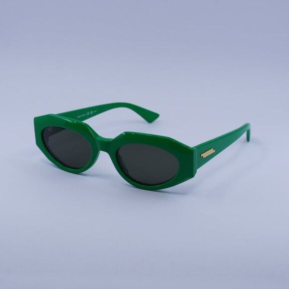 Bottega Veneta Bottega Veneta BV1031S 005 Sunglasses Green Oval Frame Size ONE SIZE - 2 Thumbnail