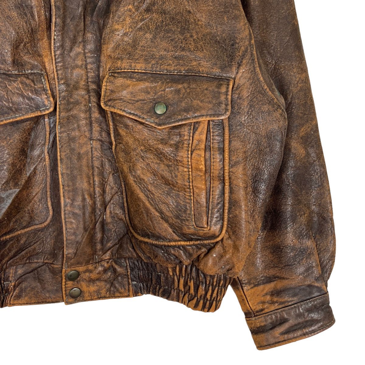 Japanese Brand 🔥 TRUE VINTAGE K&A LEATHER BOMBER JACKET Size US L / EU 52-54 / 3 - 7 Thumbnail