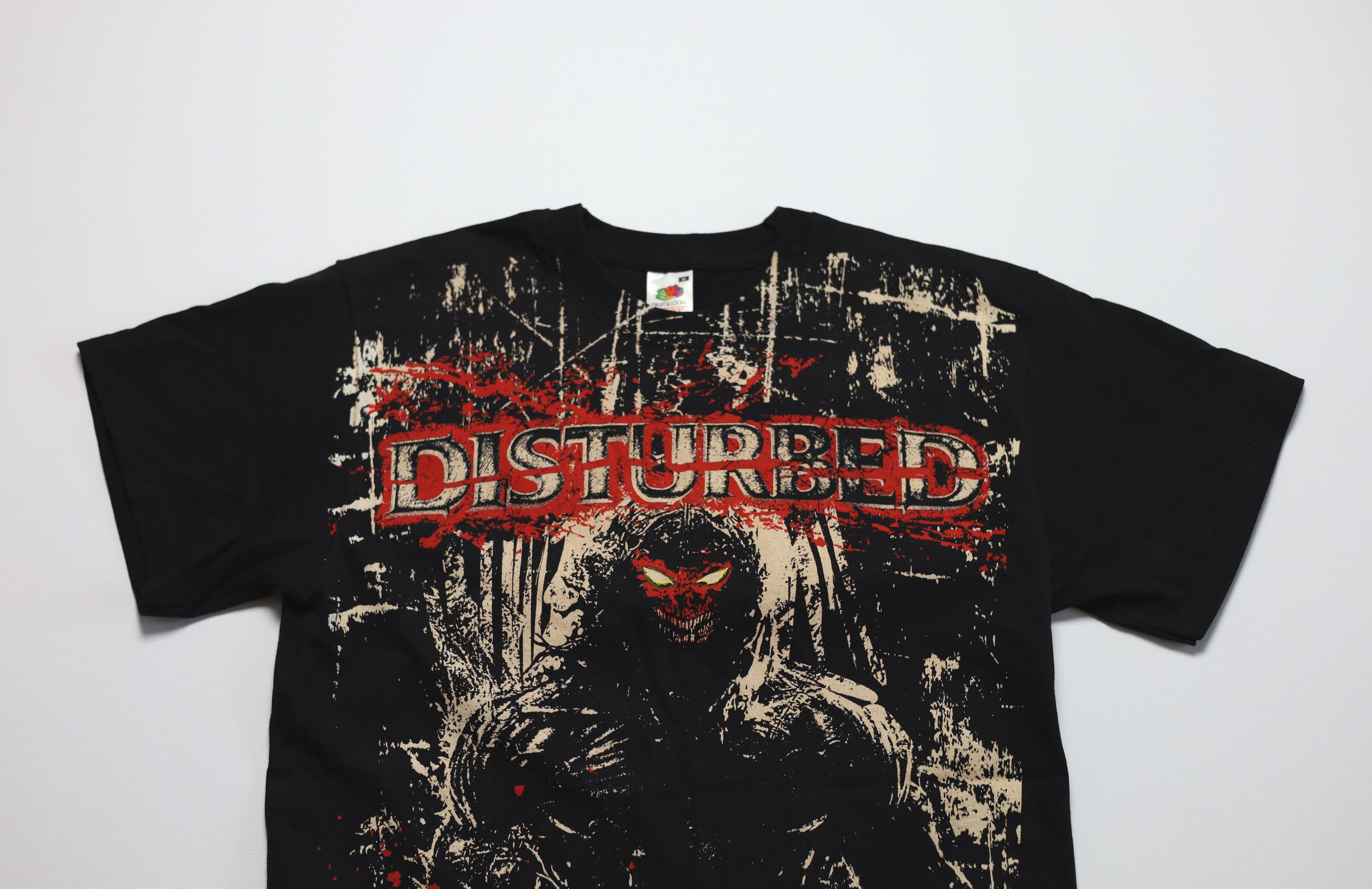 Fruit Of The Loom Disturbed Distressed y2k Band Tee T-Shirt Size US M / EU 48-50 / 2 - 2 Thumbnail