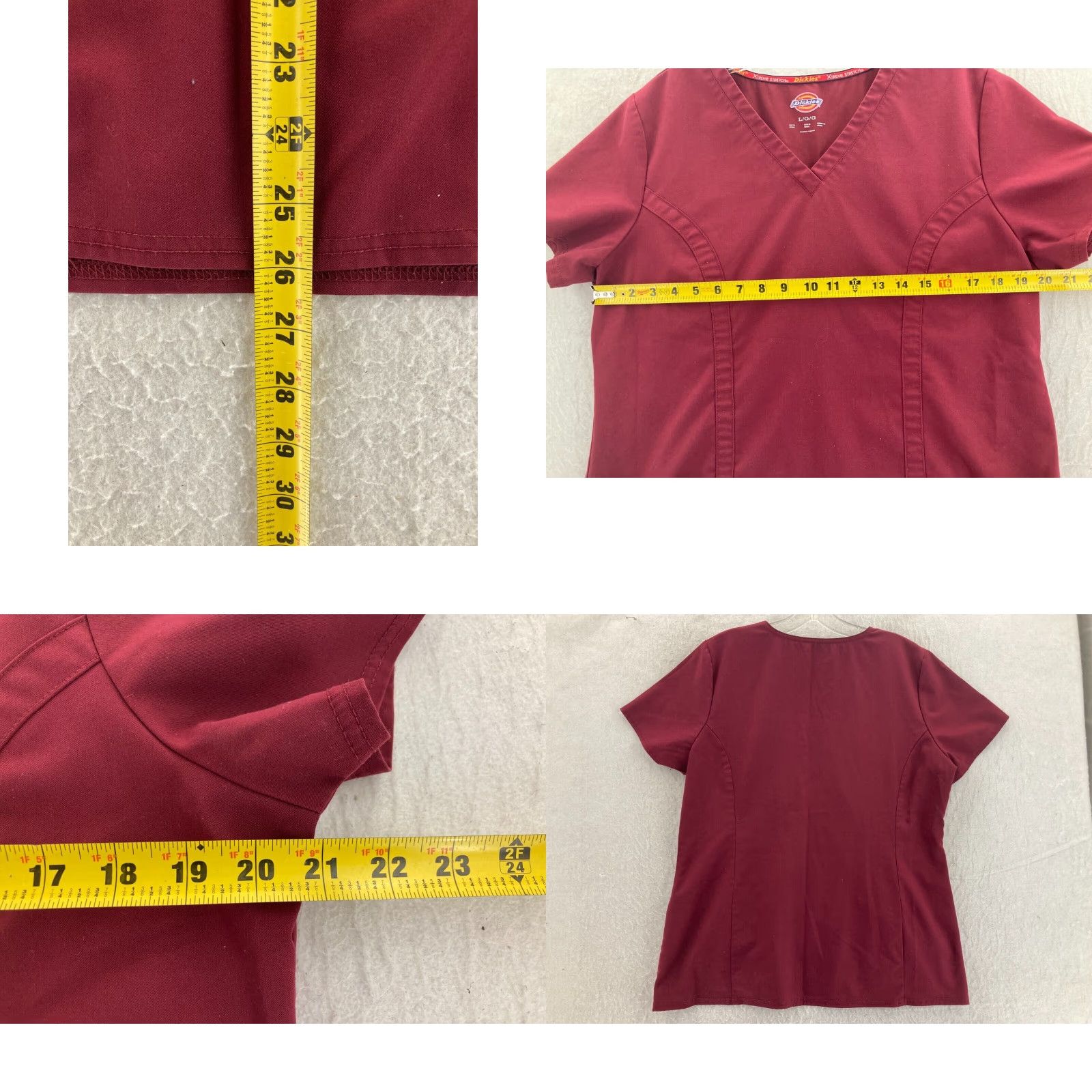 Dickies Dickies Scrub Top Womens Large Maroon Size L / US 10 / IT 46 - 8 Thumbnail