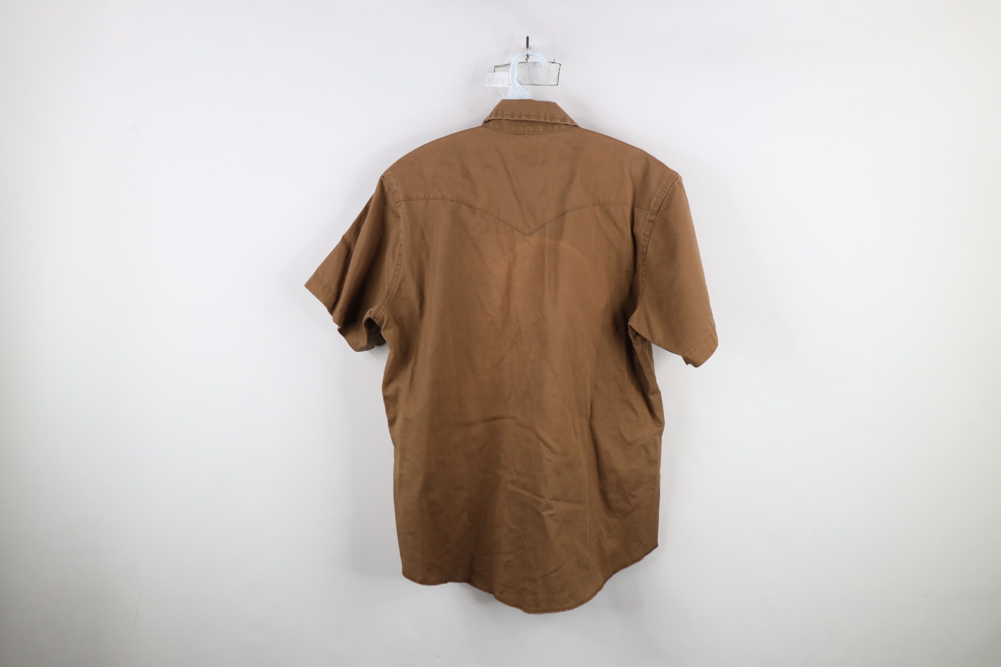Vintage × Wrangler Vintage 90s Wrangler Western Cowboy Snap Button Shirt Brown Size US L / EU 52-54 / 3 - 12 Thumbnail