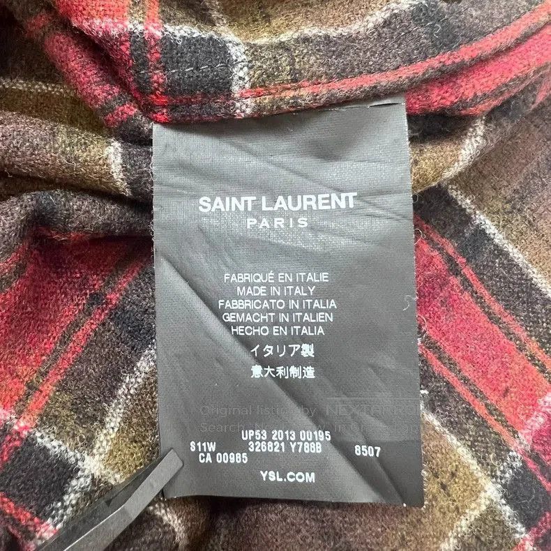 Saint Laurent Paris Saint Laurent Red Brown Plaid Shirt. Size US M / EU 48-50 / 2 - 4 Thumbnail