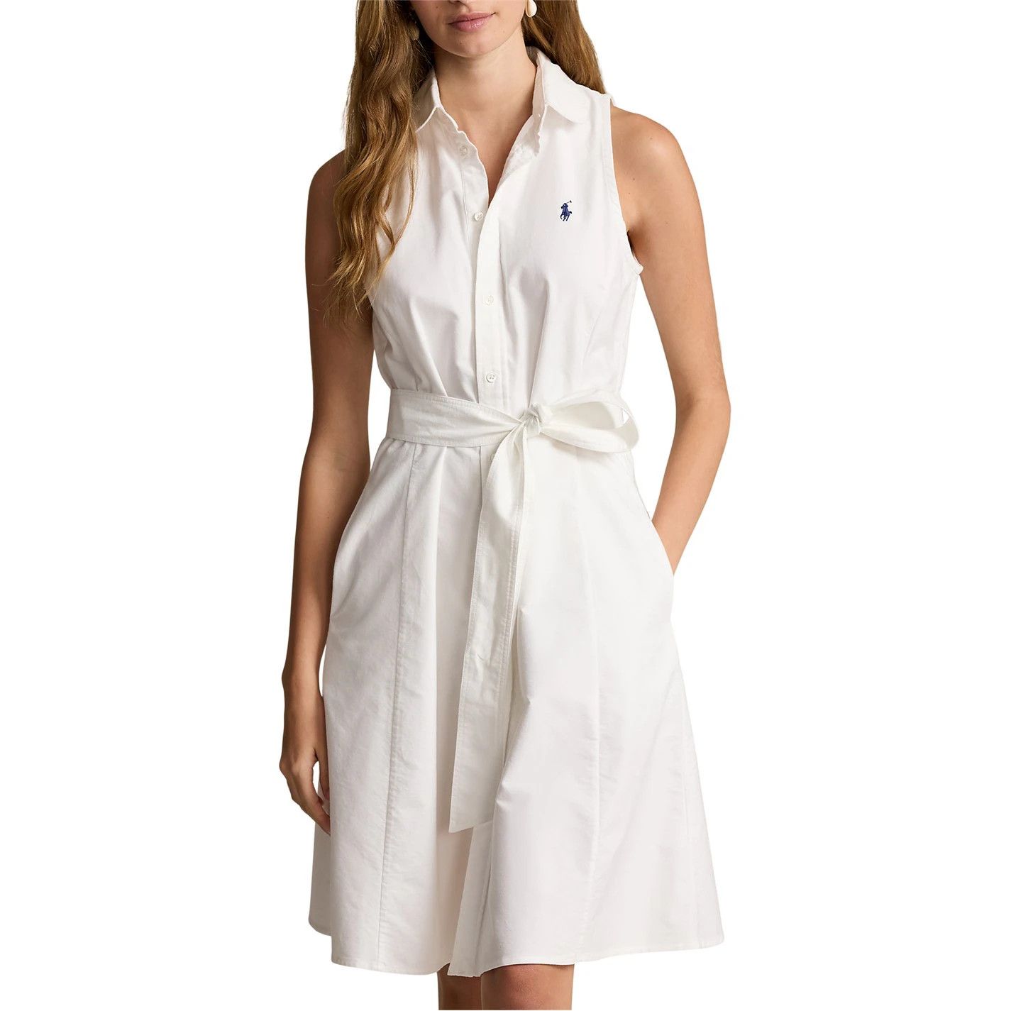 Polo Ralph Lauren o1g2r1mq0825 Cotton Polo Pony Mini Dress in White Size L / US 10 / IT 46 - 2 Thumbnail