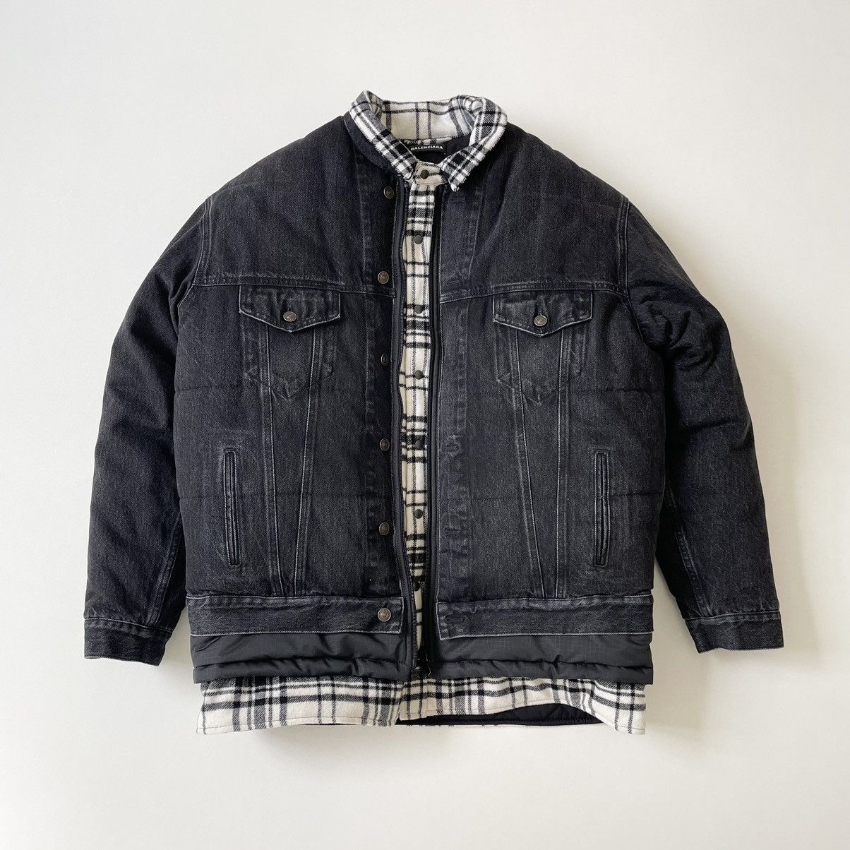 Balenciaga A/W 18 Triple 3 Layer Denim Jacket Size US M / EU 48-50 / 2 - 18 Thumbnail