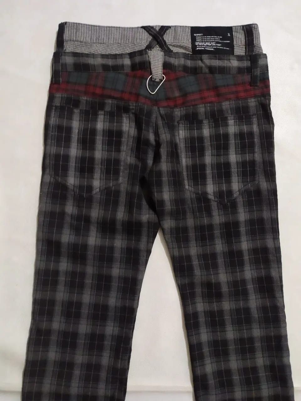 Japanese Brand Japanese Rag Out Checkered Double Waist Pants Size US 31 - 5 Thumbnail