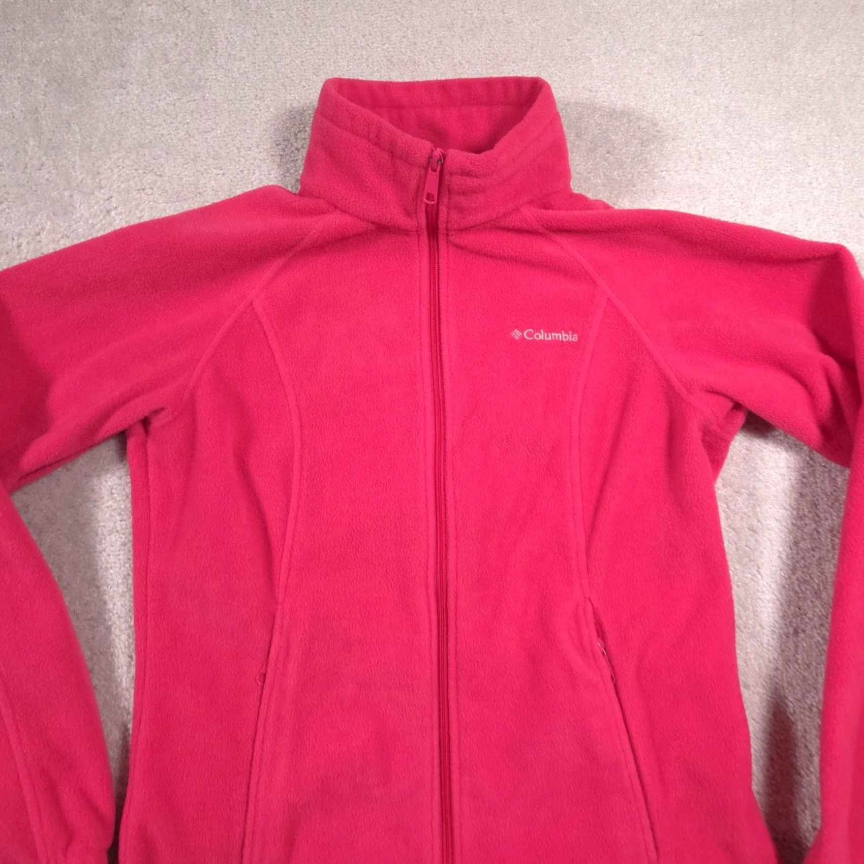 Layer 8 VINTAGE? No — Columbia Fleece Jacket Womens Medium Pink Full Zip Lightweight Outdoor Layer Size M / US 6-8 / IT 42-44 - 4 Thumbnail