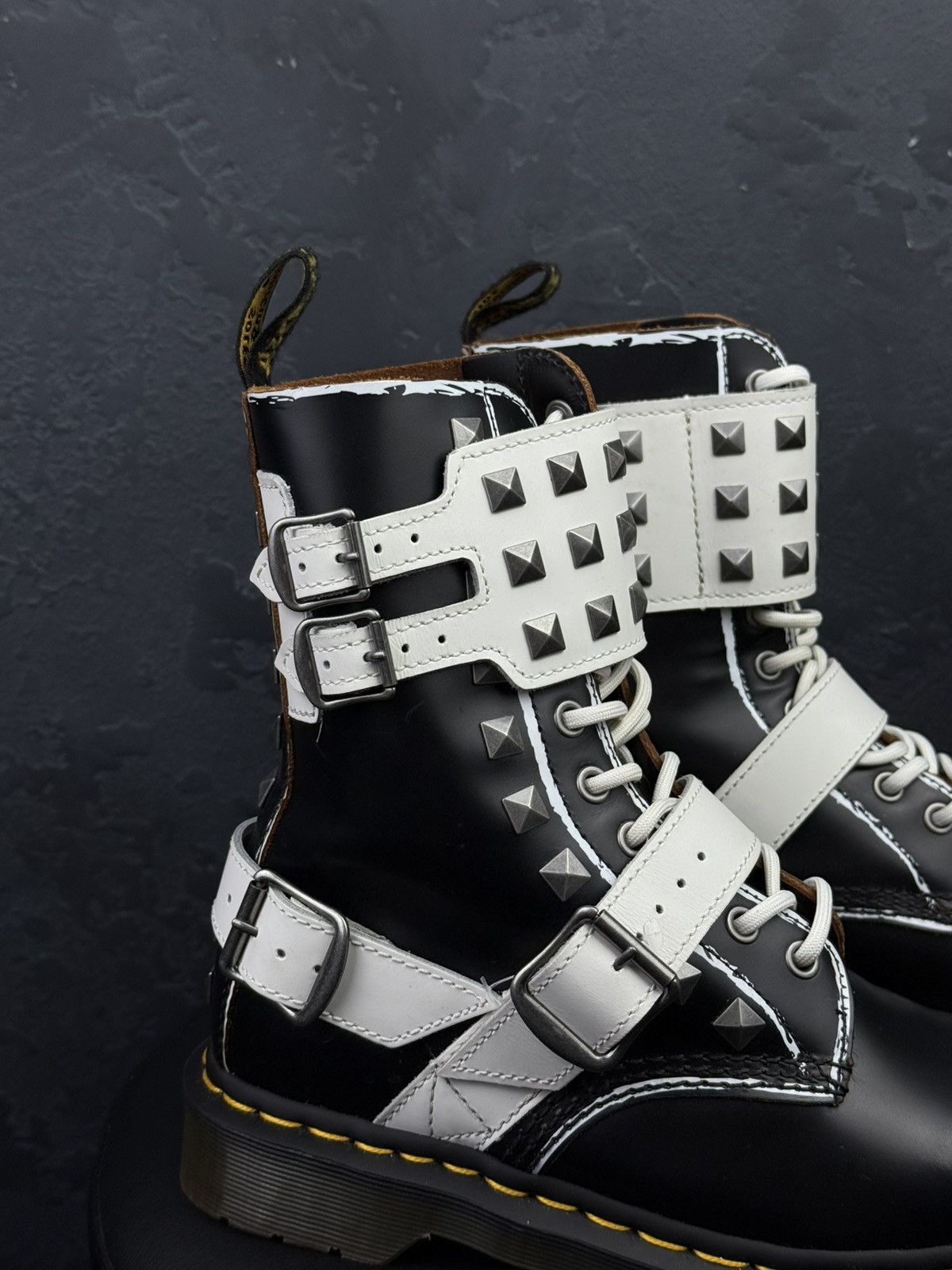 Dr. Martens Dr Martens Joshka Stud Unisex Black White Buckle Boots Size US 8 / IT 38 - 5 Thumbnail