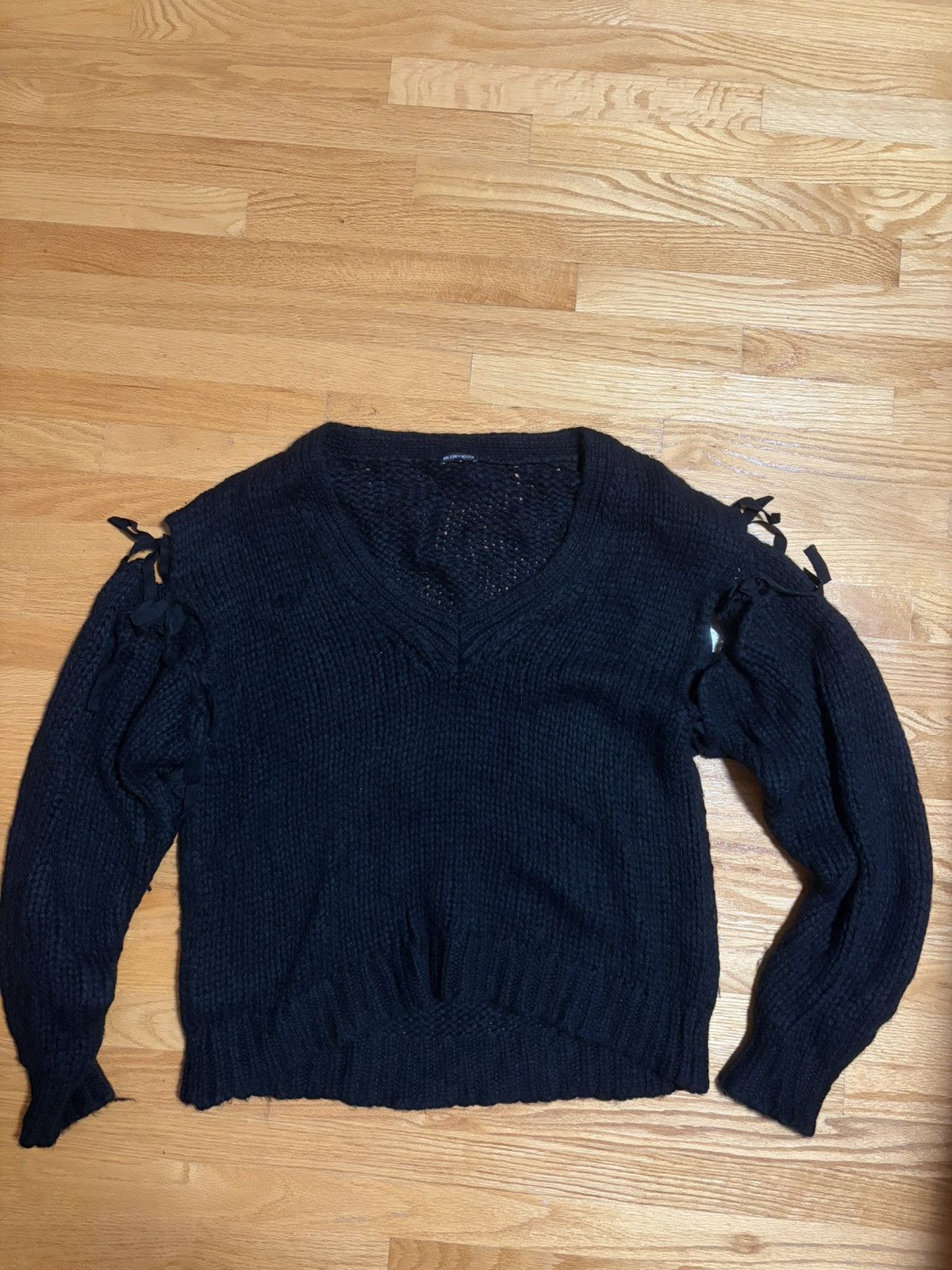 Ann Demeulemeester Black FW19 Runway Detachable Sleeves Oversized Alpaca Knit Size US S / EU 44-46 / 1 - 2 Thumbnail