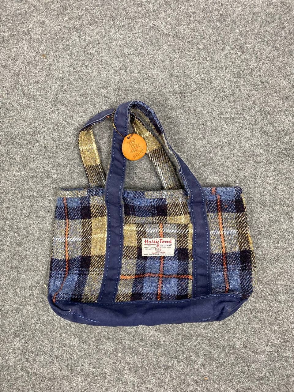 Avant Garde x Harris Tweed Rope Wool Tote Bag Nice Design in Blue, Men's