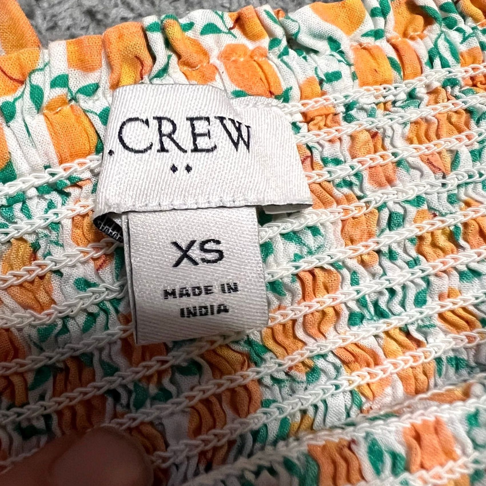 J.Crew J.Crew Dress Womens XS Peach Orange Smocked Midi Puff Sleeve Prairie Orange Peach XS Womens Dress Size XS / US 0-2 / IT 36-38 - 7 Thumbnail