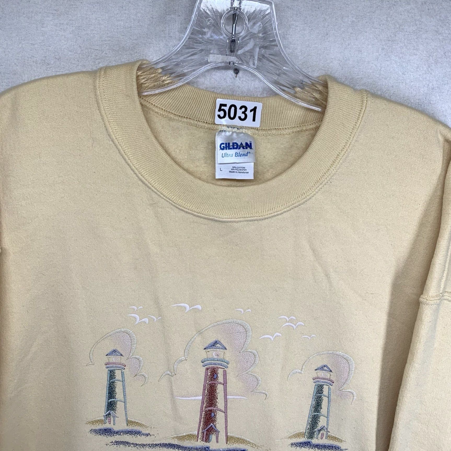 Gildan Vintgae Lighthouses Sweatshirt Mens Size XL BOXY Embroidered South Padre Island Size US L / EU 52-54 / 3 - 7 Thumbnail