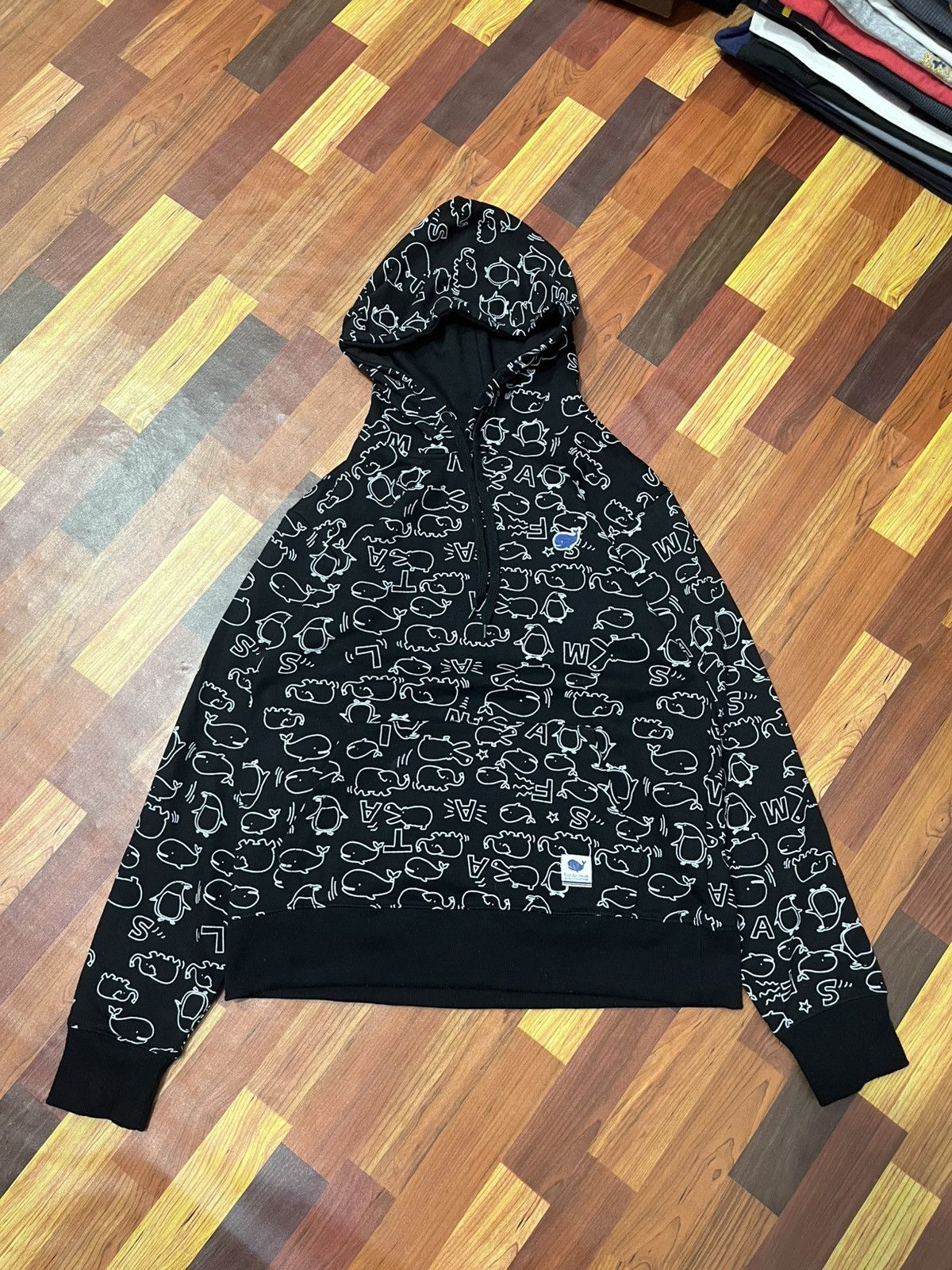Japanese Brand Fat Animals Whale Print Hoodie Black Size M Japan Size US S / EU 44-46 / 1 - 11 Thumbnail