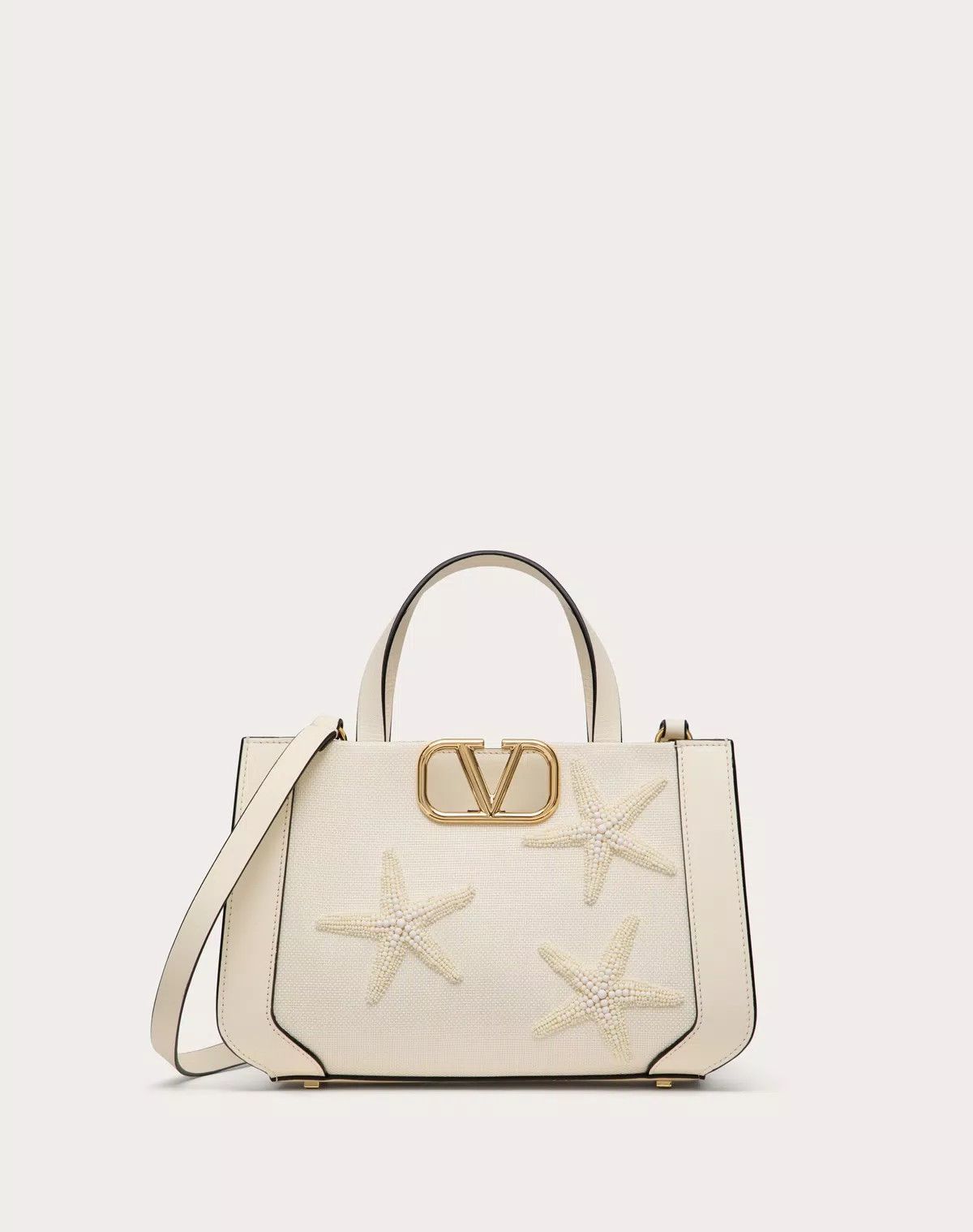 Valentino oc11z0725 Size:OS/ Raffia Handbag With Embroidery in White Size ONE SIZE - 1 Thumbnail