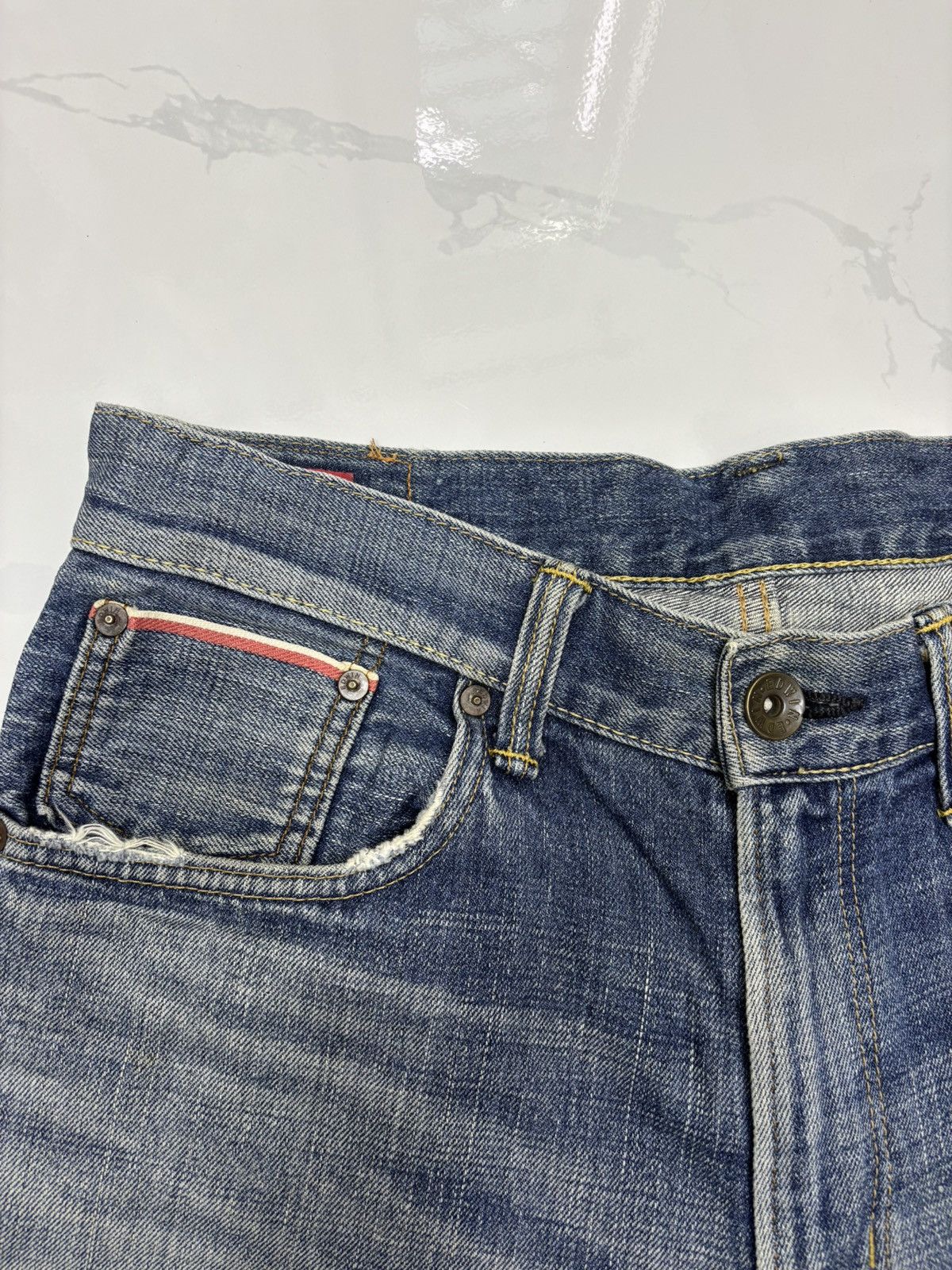 Kapital Edwin 505z Selvedge Denim Baggy Jeans Buckle Back Size US 33 - 10 Thumbnail