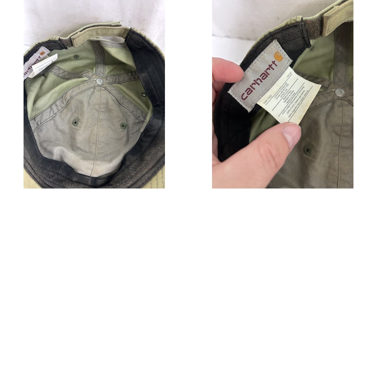 Carhartt VINTAGE Carhartt Strap Hat Hook And Loop Olive Green Missing Patch Baseball Cap Men One Size Adjustable Hats Mens Size ONE SIZE - 10 Thumbnail
