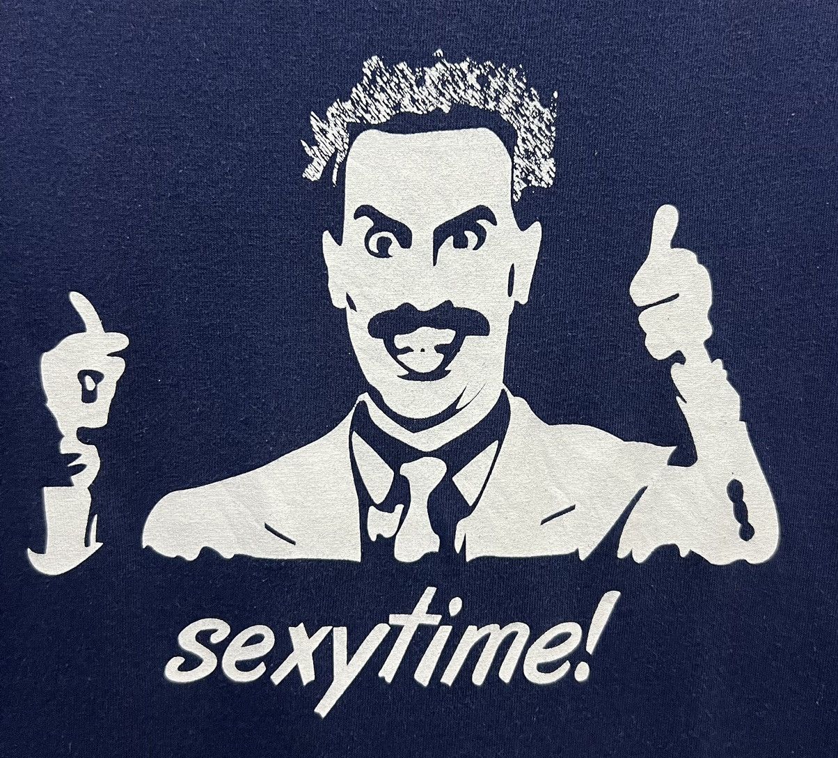 Vintage Vintage Borat Sexy Time Comedy Blue Graphic Size US L / EU 52-54 / 3 - 3 Thumbnail