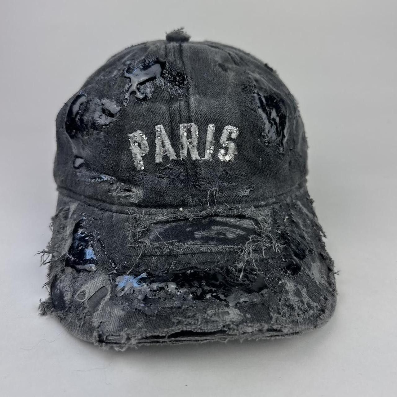 Other ASTROBOI* 'Muddy Paris' Black Distressed Rhinestone Hat Size ONE SIZE - 2 Thumbnail