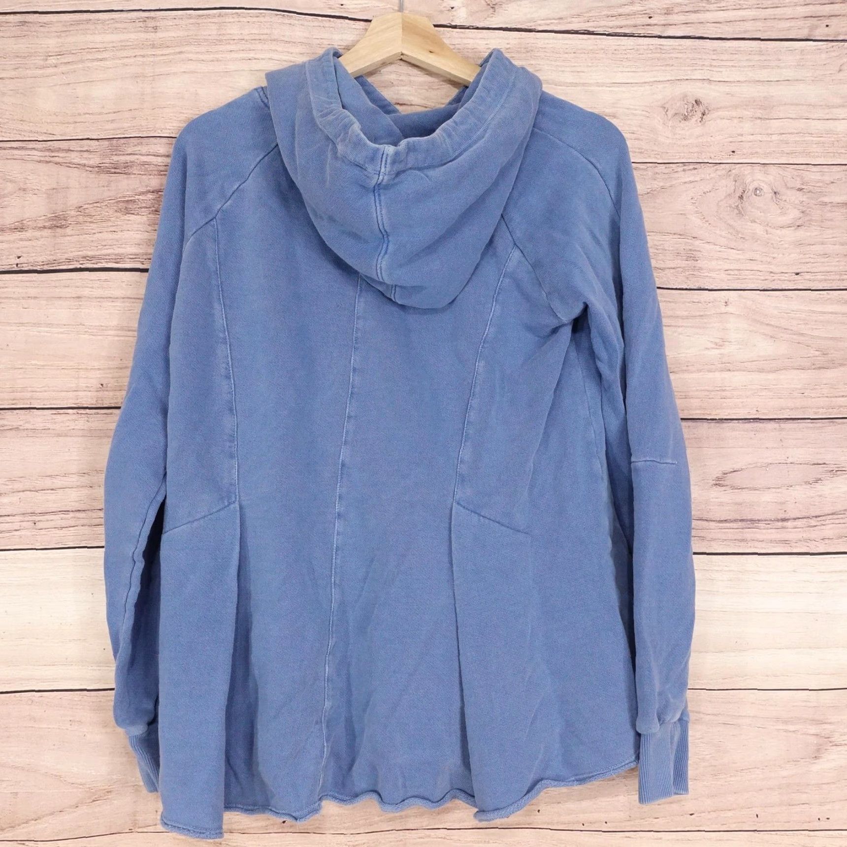 Vintage Pilcro by Anthropologie Hoodie Womens M Blue Pullover Terry Hooded Pleated Size M / US 6-8 / IT 42-44 - 4 Thumbnail