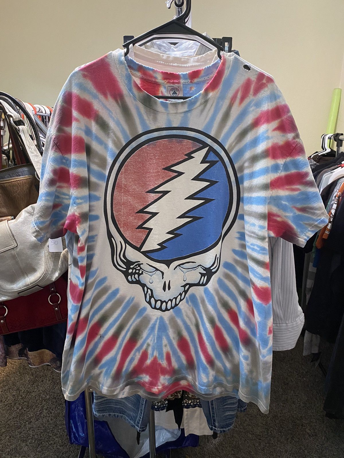 image of Delta x The Greatful Dead ꧁ 90’S “Fare The Well” Grateful Dead Tie Dye Tee ꧂, Men's (Size XL)