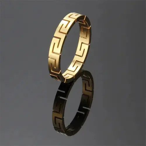 Other Gold Color Geometry Line Ring Size ONE SIZE - 1 Thumbnail
