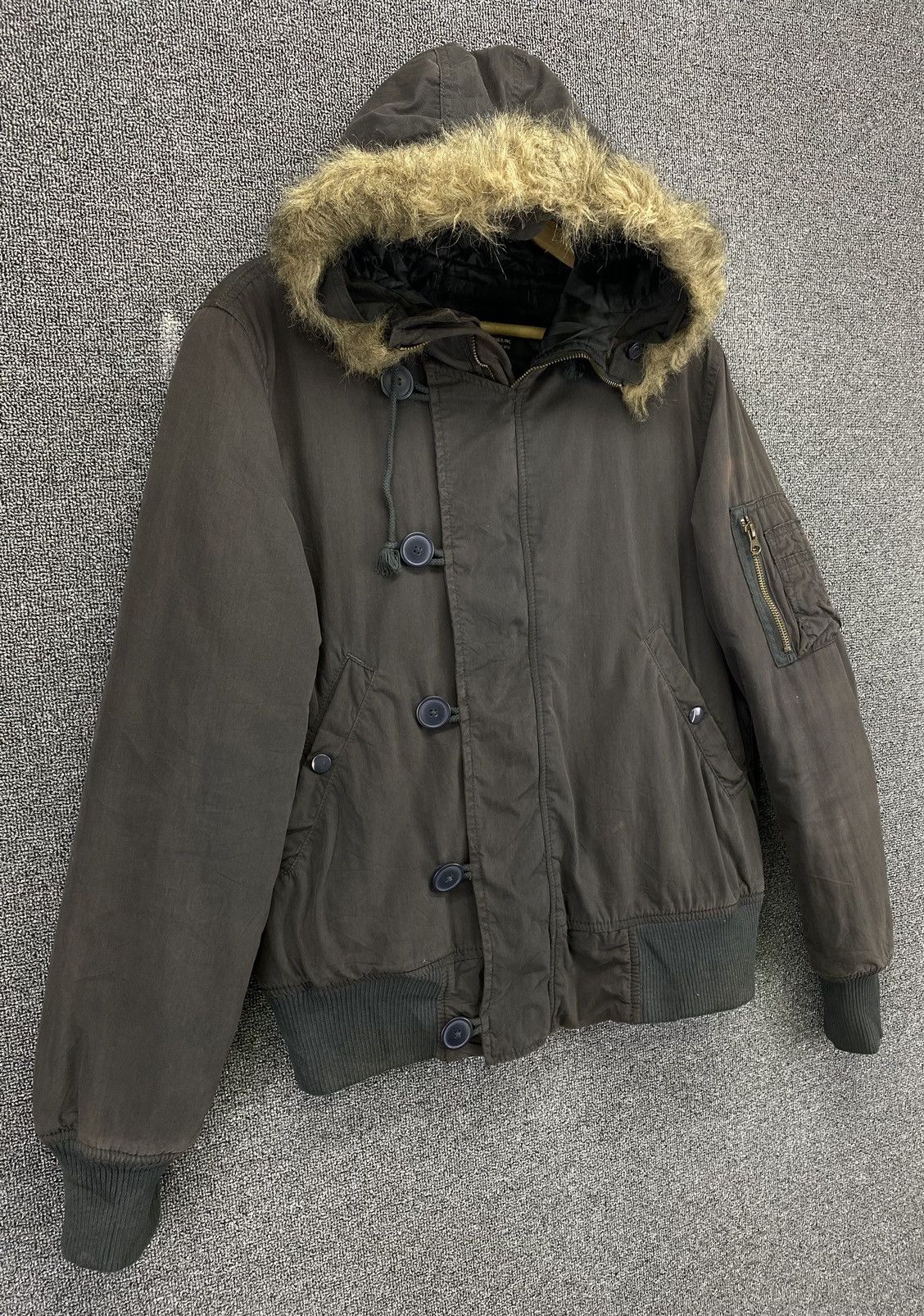 Alpha Industries Vintage Alpha Industries Faux Fur Hoodie Long Jacket Size L / US 10 / IT 46 - 2 Thumbnail