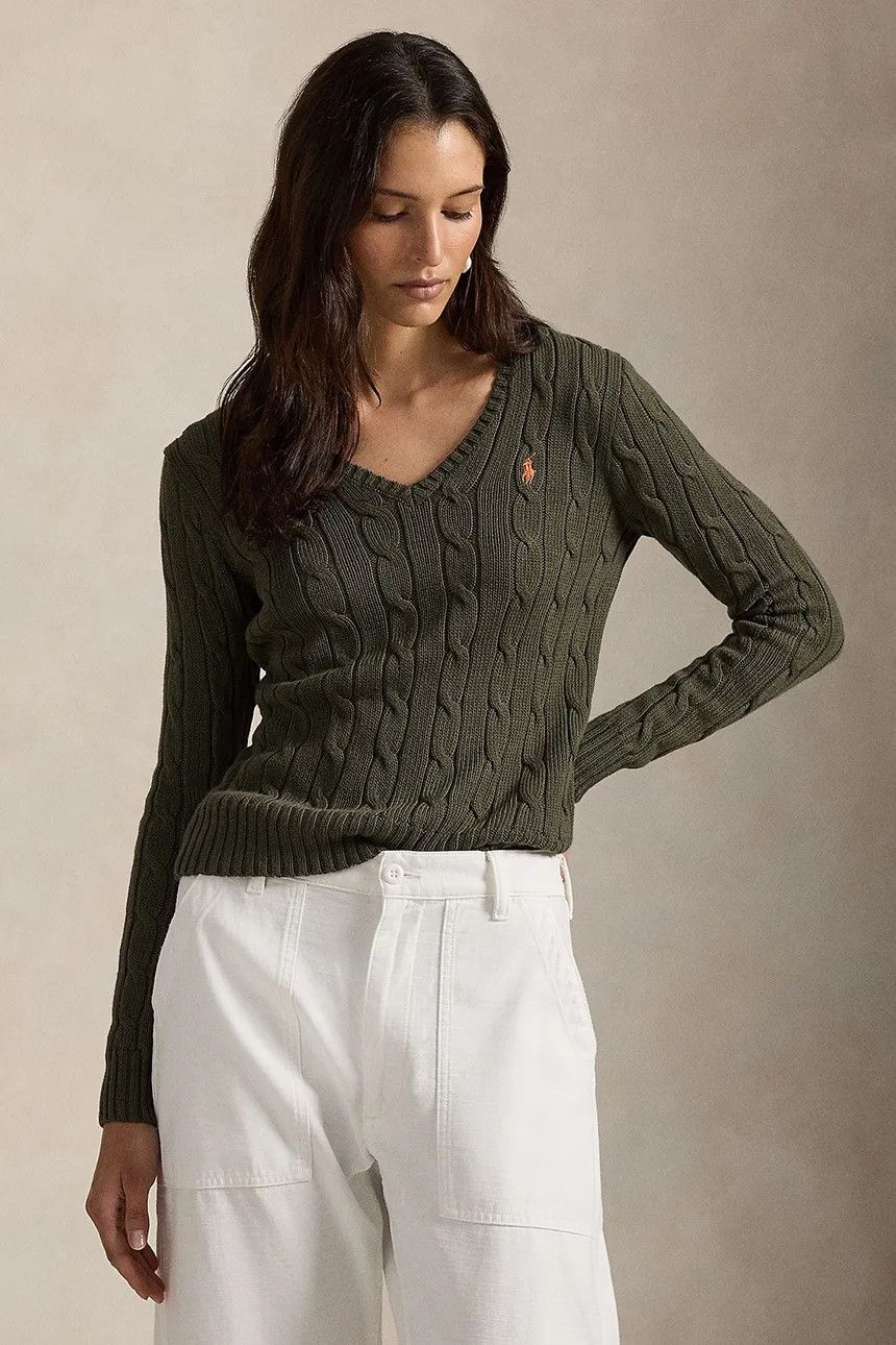 Polo Ralph Lauren Polo Ralph Lauren Braided Cable Knit V Neck Cotton Sweater Size S / US 4 / IT 40 - 11 Thumbnail